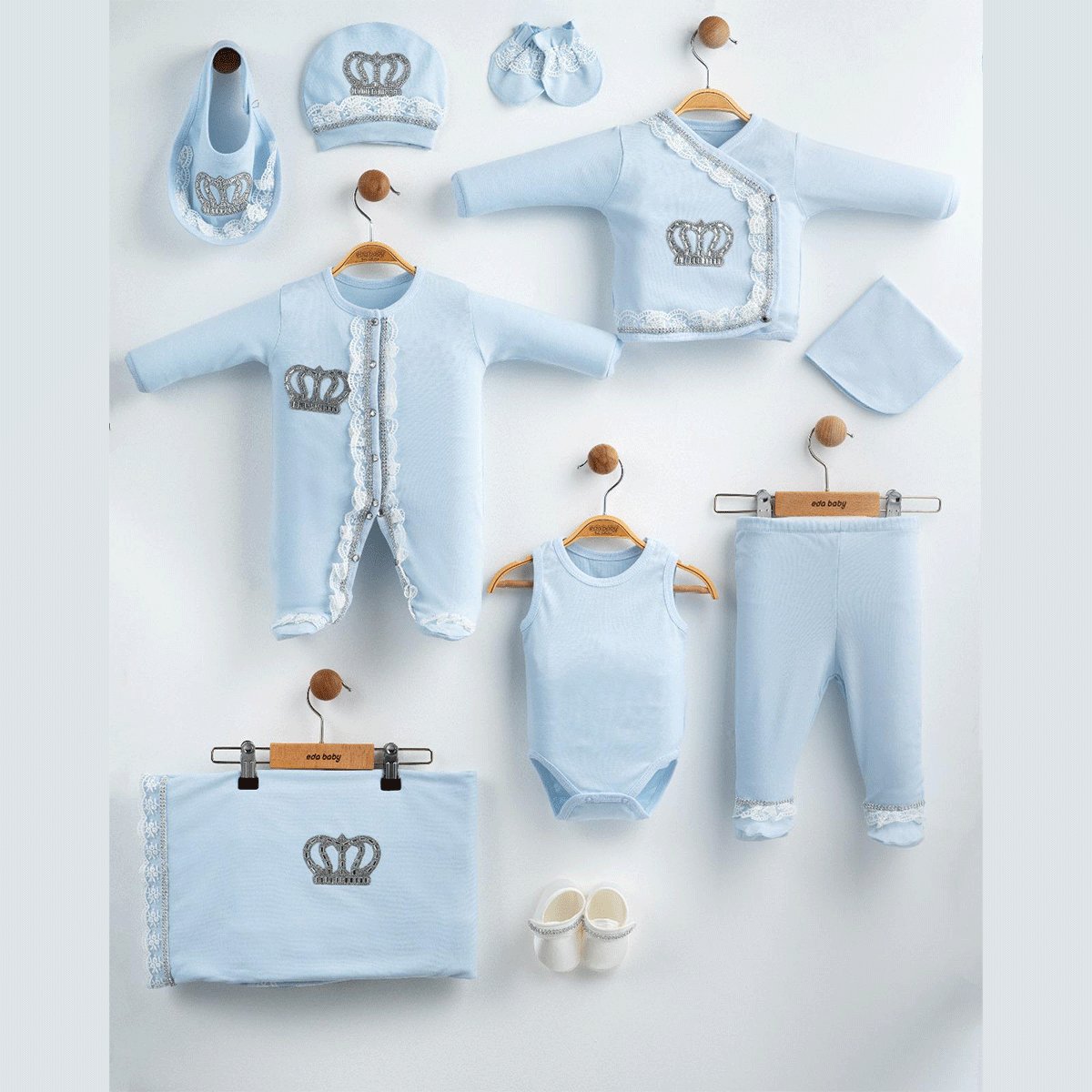EDA BABY DANTELLİ TAŞLI 10 LU SET 0-3 AY