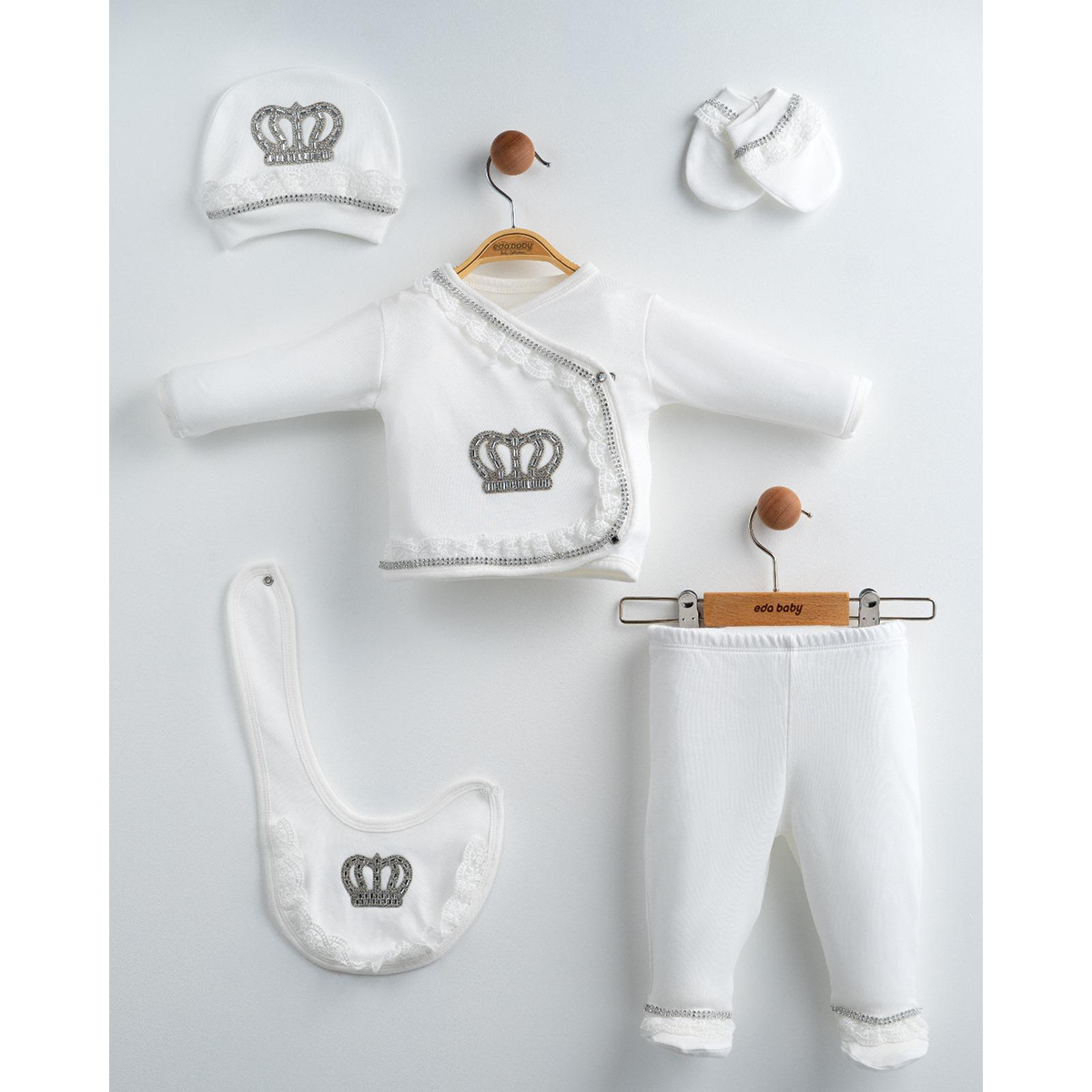 EDA BABY DANTELLİ TAŞLI 5 Lİ SET 0-3 AY