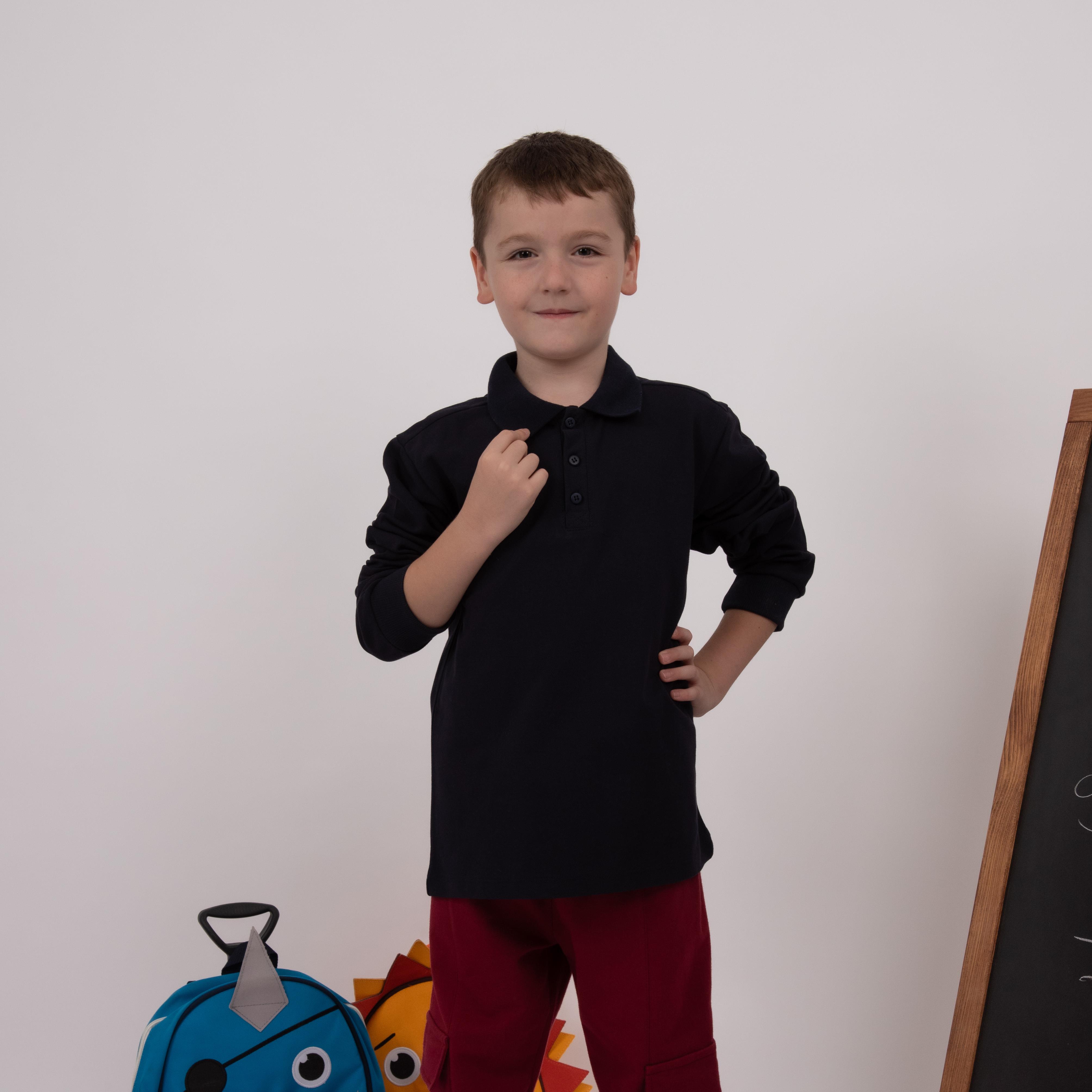 Erkek Çocuk Polo Yaka Uzun Kollu Tişört