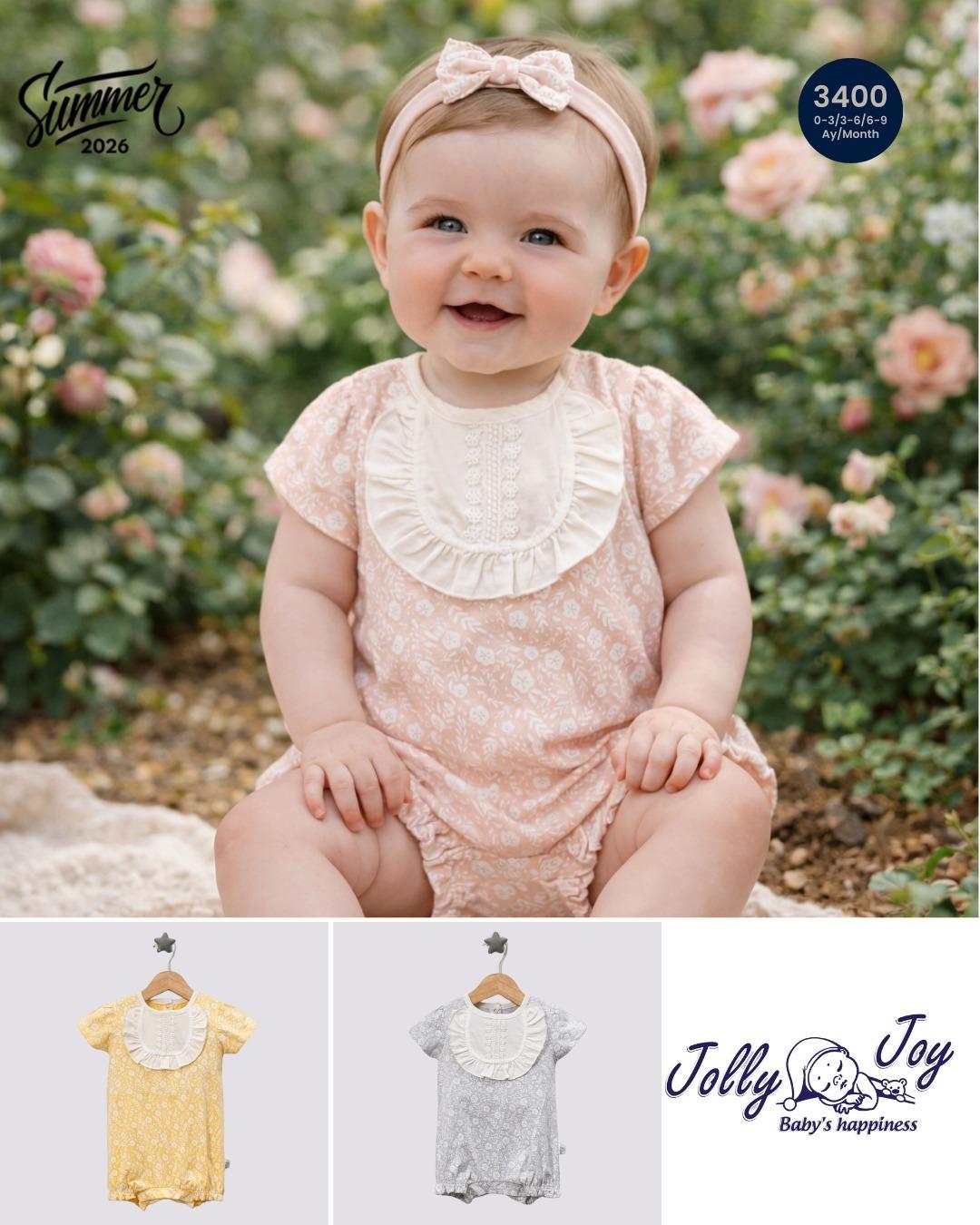 JOLLY JOY ÇİÇEK BASKILI KIZ TULUM 0-9 AY