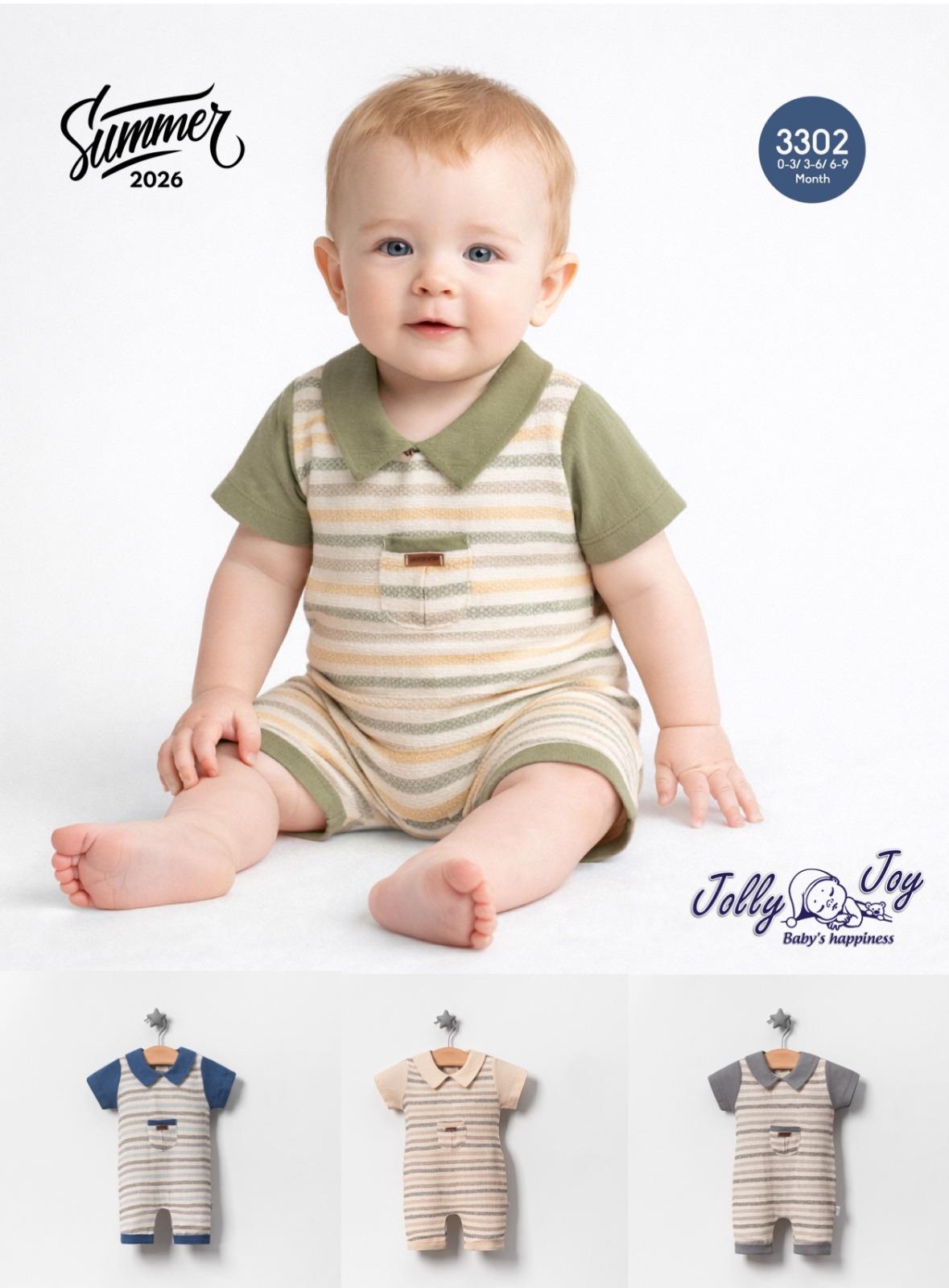 JOLLY JOY ÖNÜ CEPLİ MÜSLİN ERKEK TULUM 0-9 AY