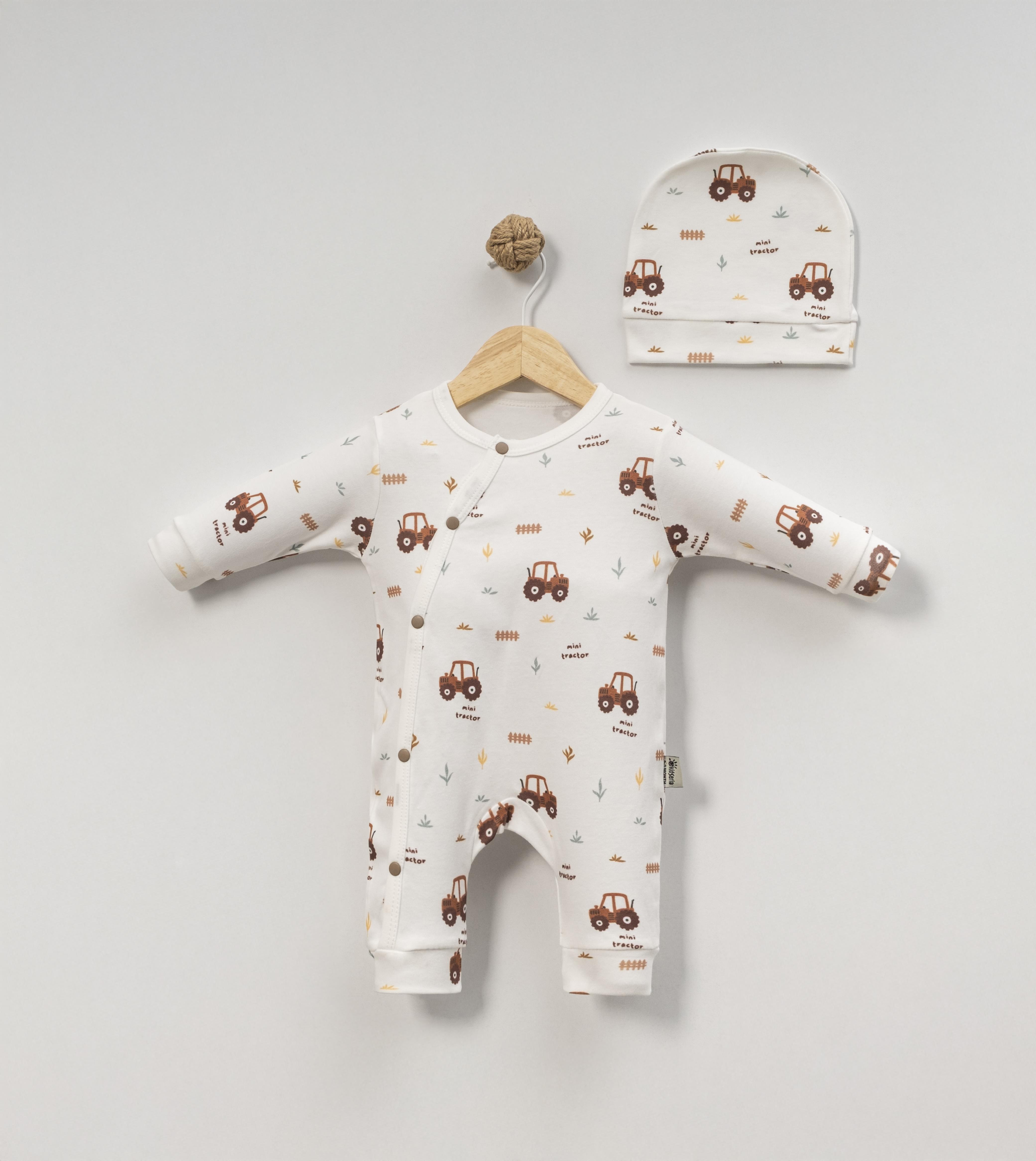 KİDSERİA TRAKTÖR BASKILI ERKEK BEBEK TULUM