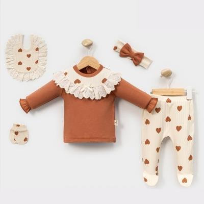 MİNİ CAYZEN KALPLİ 5 Lİ HASTANE ÇIKIŞ SETİ