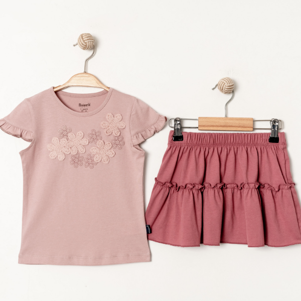 MİNİ WORLD BRODE ÇİÇEKLİ ETEKLİ TAKIM