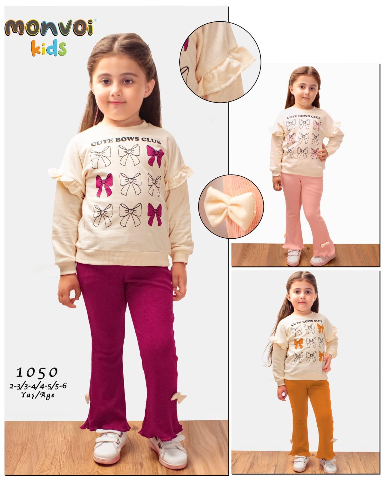 MONVOİ KİDS KURDELA  BASKILI KIZ ÇOCUK 2 Lİ TAKIM