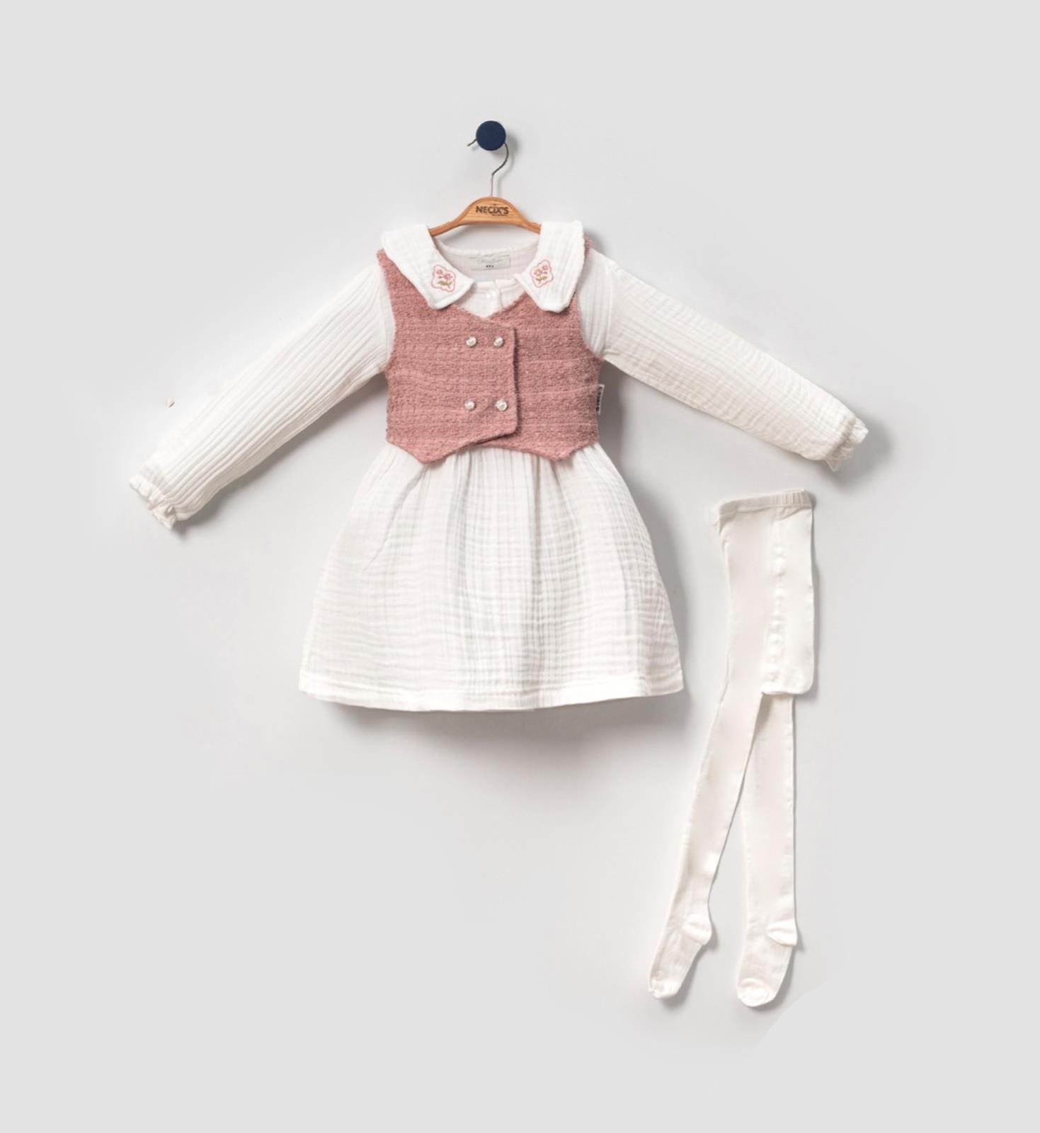 Necix's Chanel Yelekli Kız Bebek Özgün Elbise