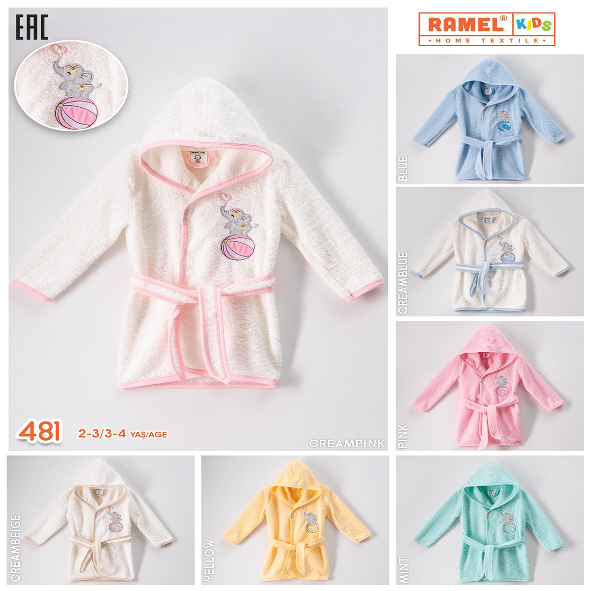 RAMEL KİDS FİL BEBE BORNOZ 2-4 YAŞ