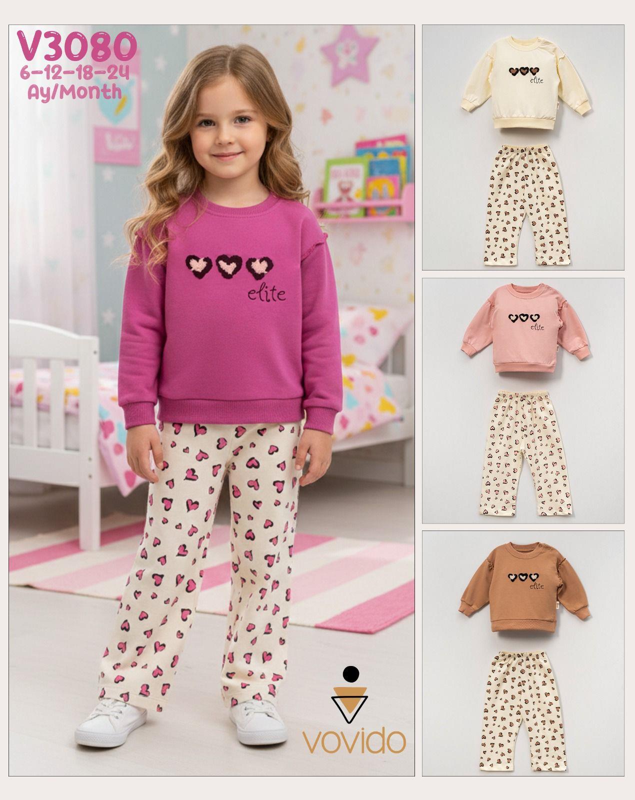 VOVİDO KİDS ÇİÇEK NAKIŞLI KIZ BEBEK TAKIM