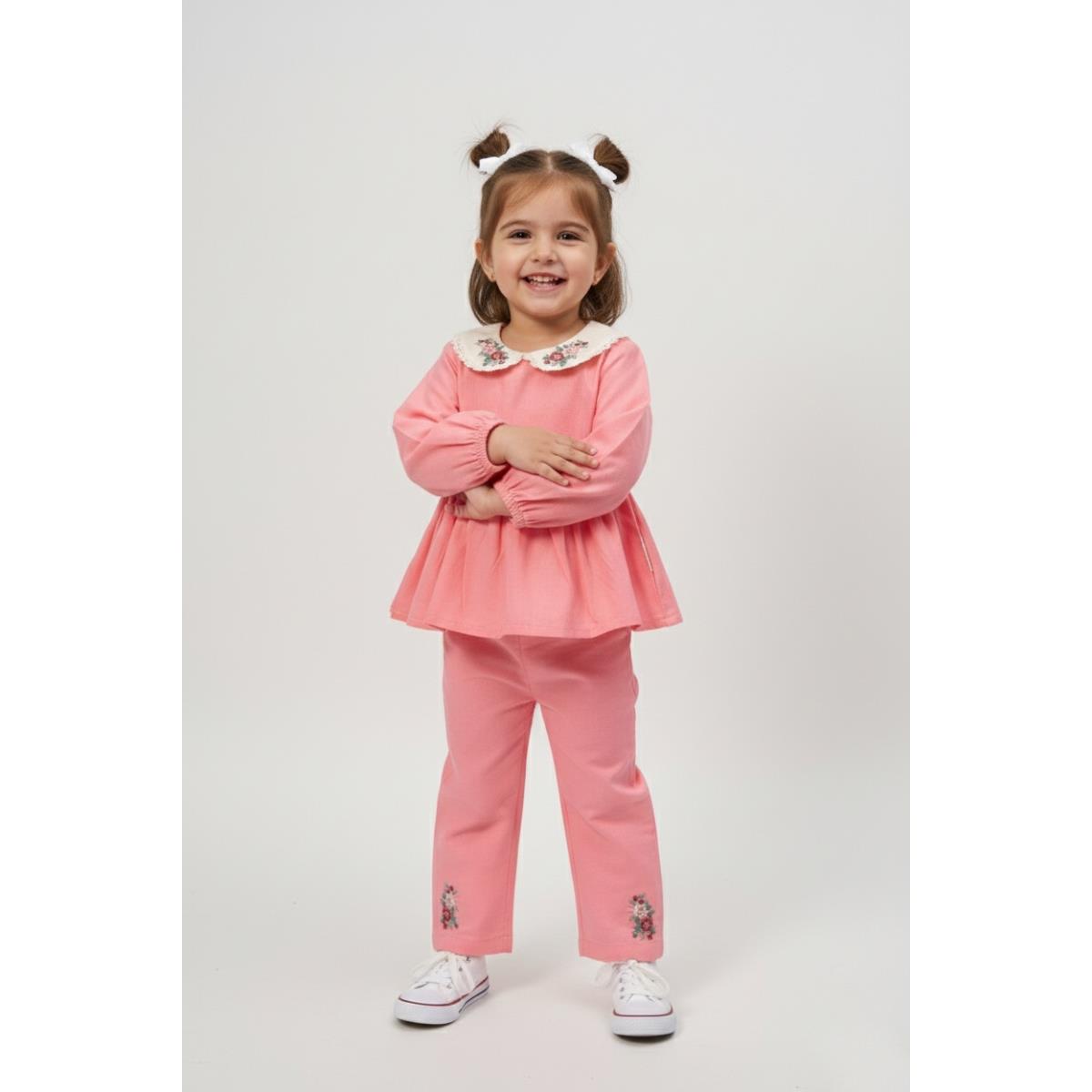 VOVİDO KİDS ÇİÇEK NAKIŞLI KIZ ÇOCUK TAKIM