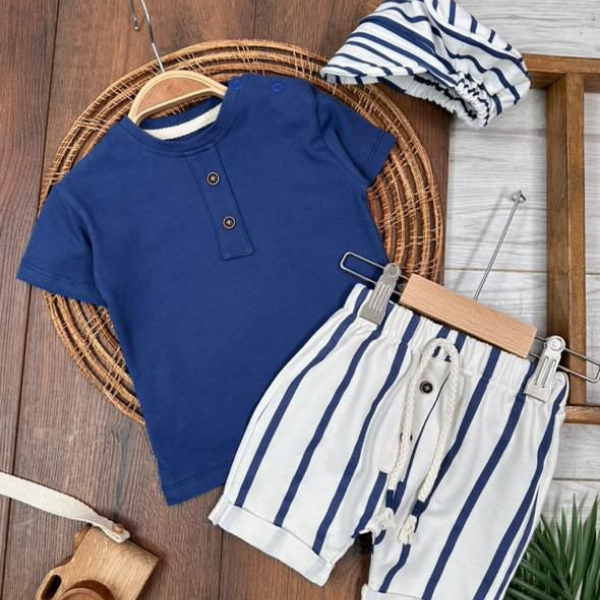 BEBENDY ÇİZGİLİ ŞORTLU TAKIM