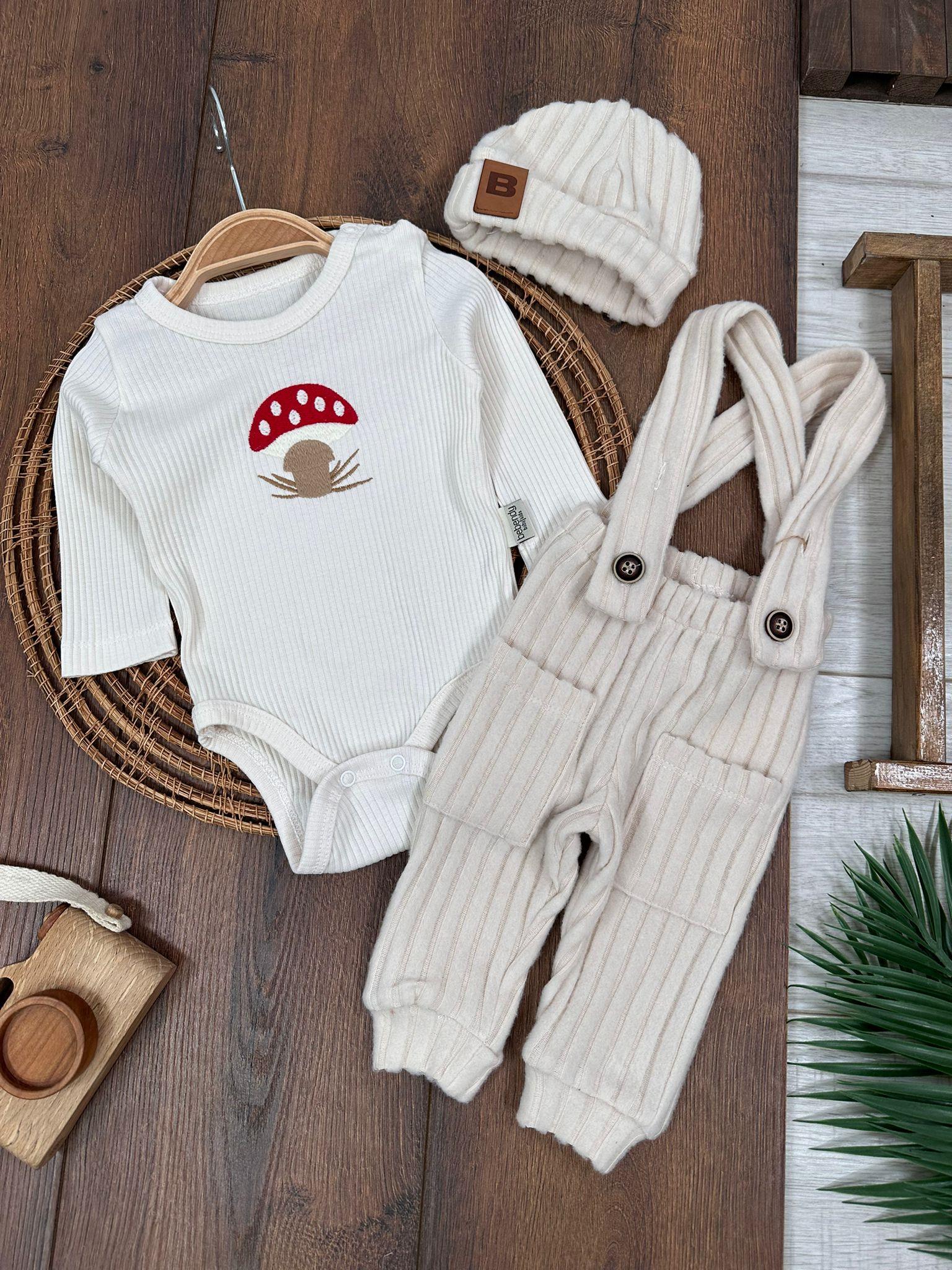 BEBENDY KİDS MANTARLI SALOPETLİ UNİSEX TULUM