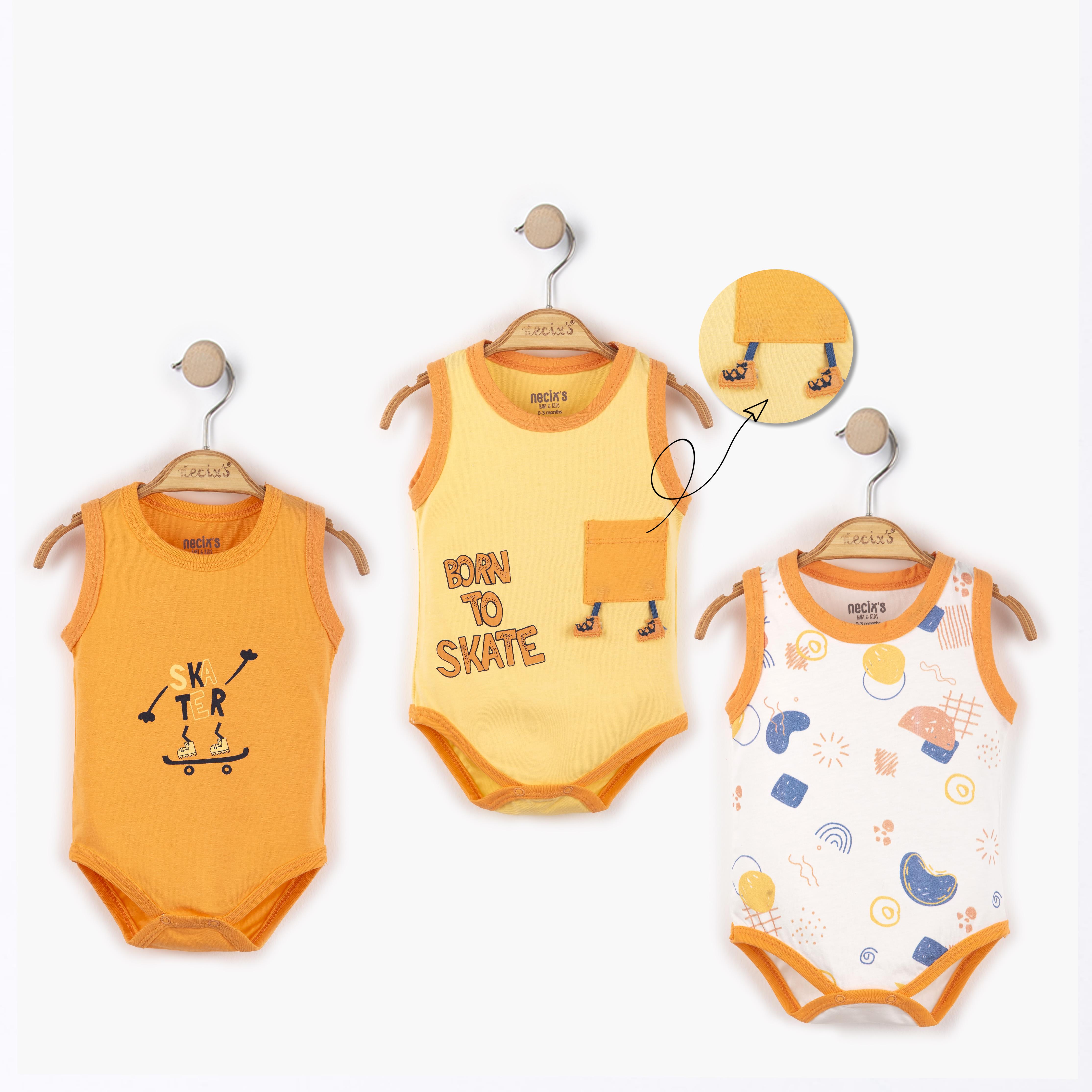 Born To Skate Yazı Baskılı Erkek Bebek Tek Boy Body