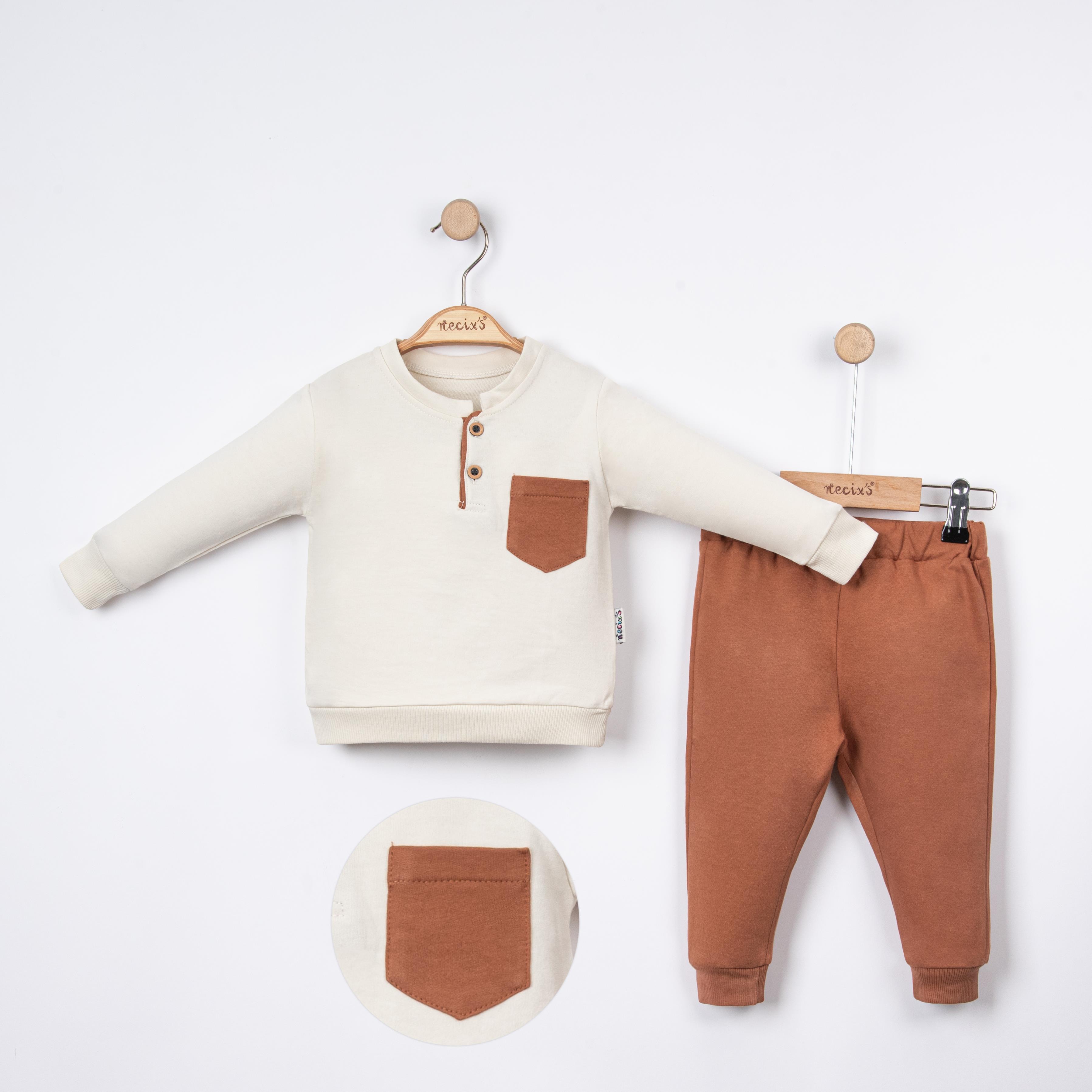 Cep Detaylı Erkek Bebek İkili Takım