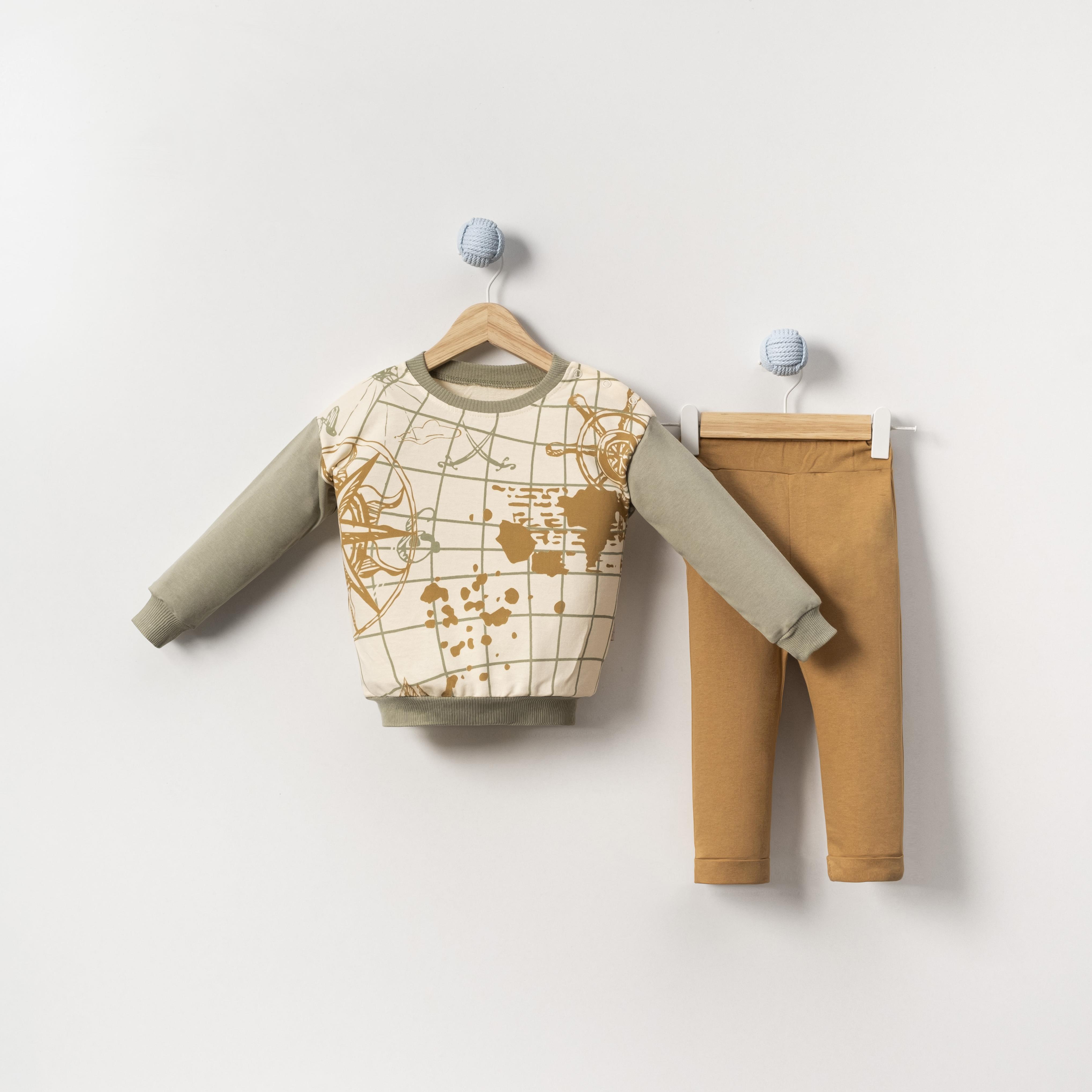 Çojuxs Pusula Baskılı Erkek Bebek İkili Takım