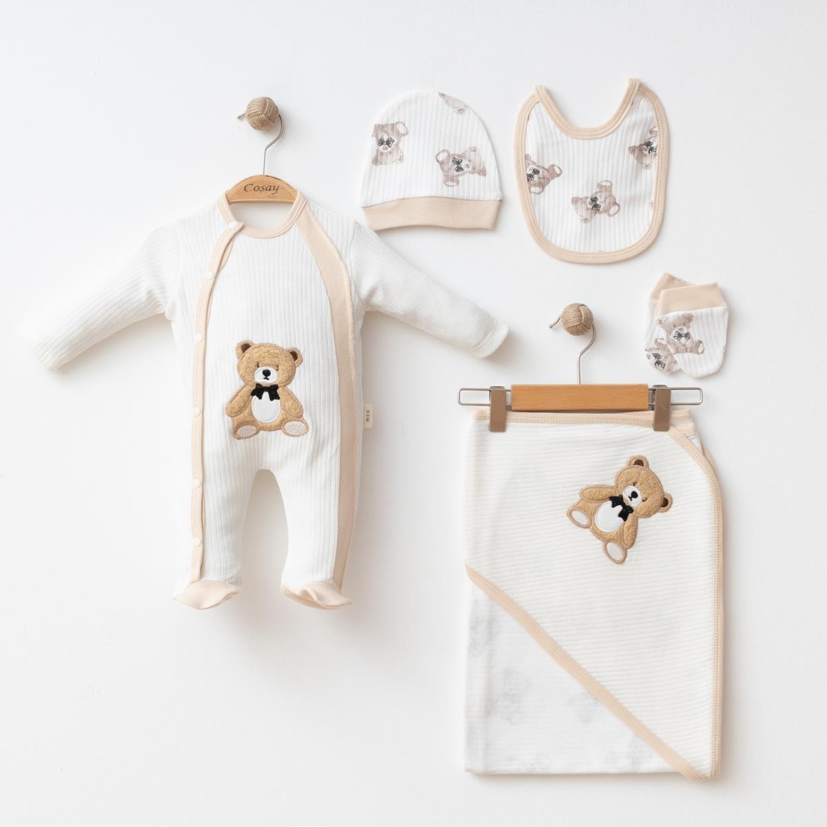 COŞAY BABY PELUŞ AYICIKLI BATTANIYELI 5Lİ SET