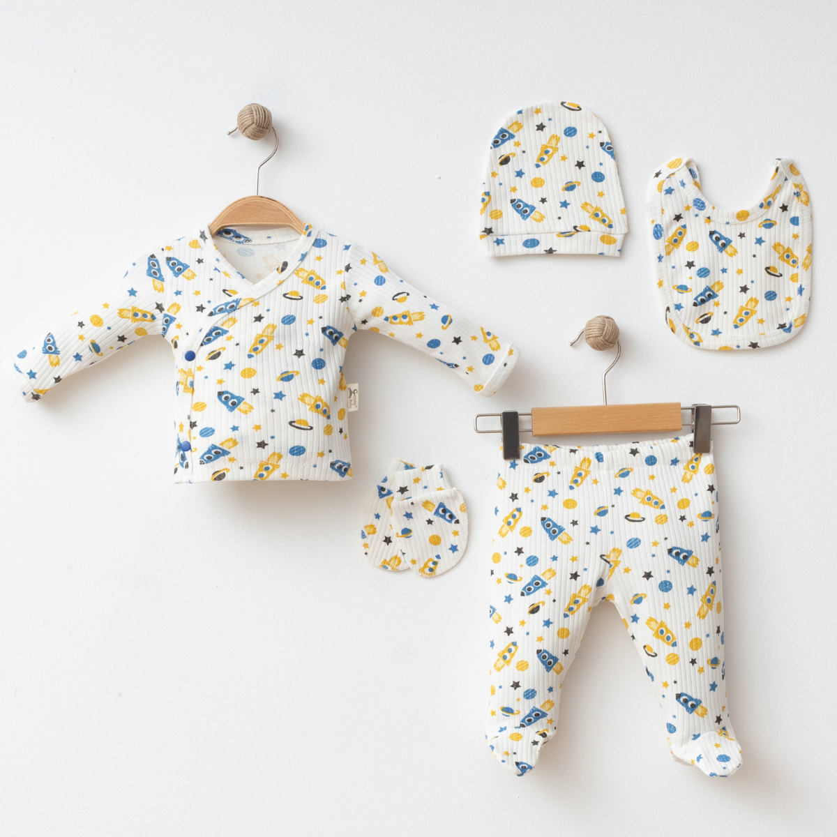 COŞAY BABY ROKET BASKILI 5Lİ SET