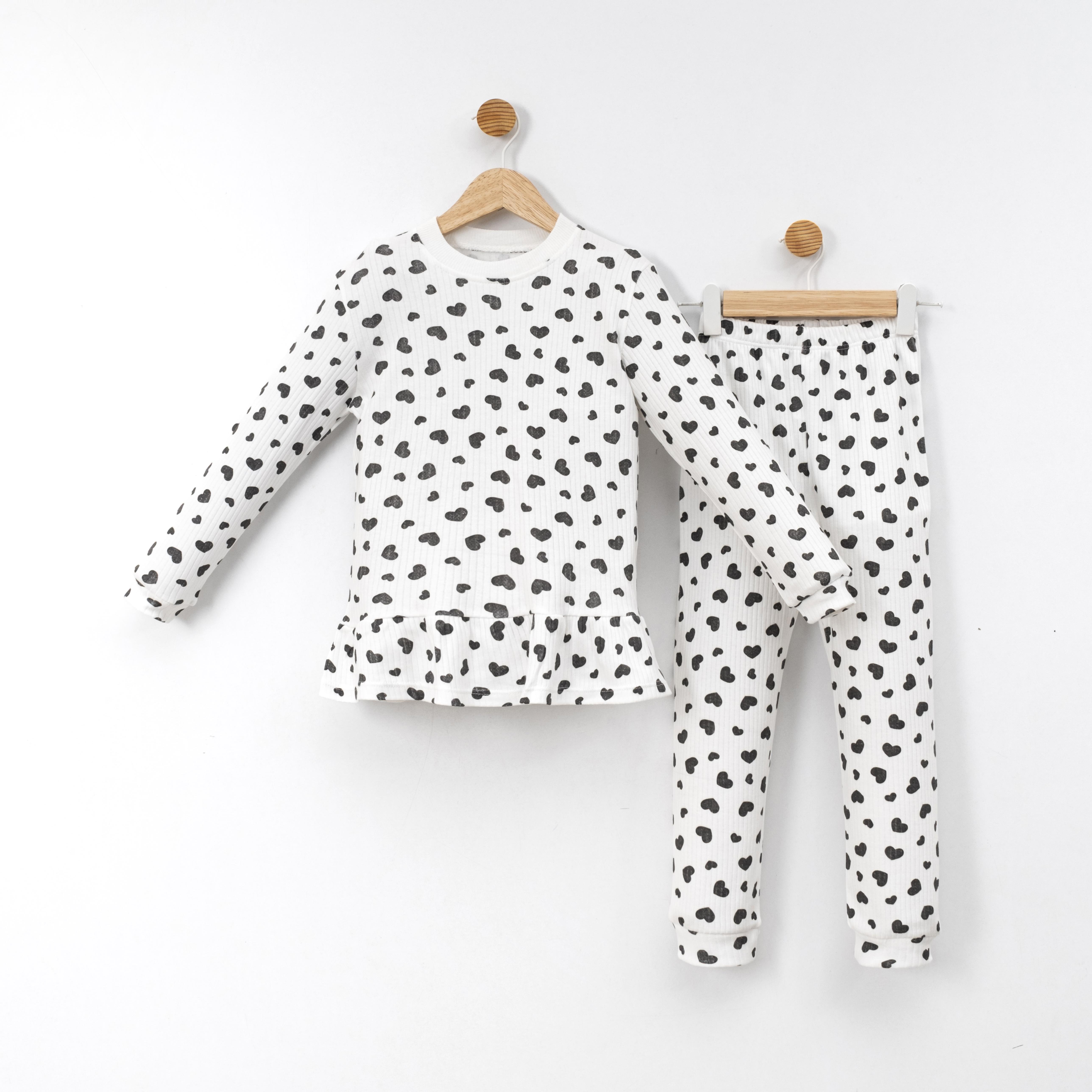 DOLAŞ KİDS KALP BASKILI PİJAMA TAKIMI 2-6 Y