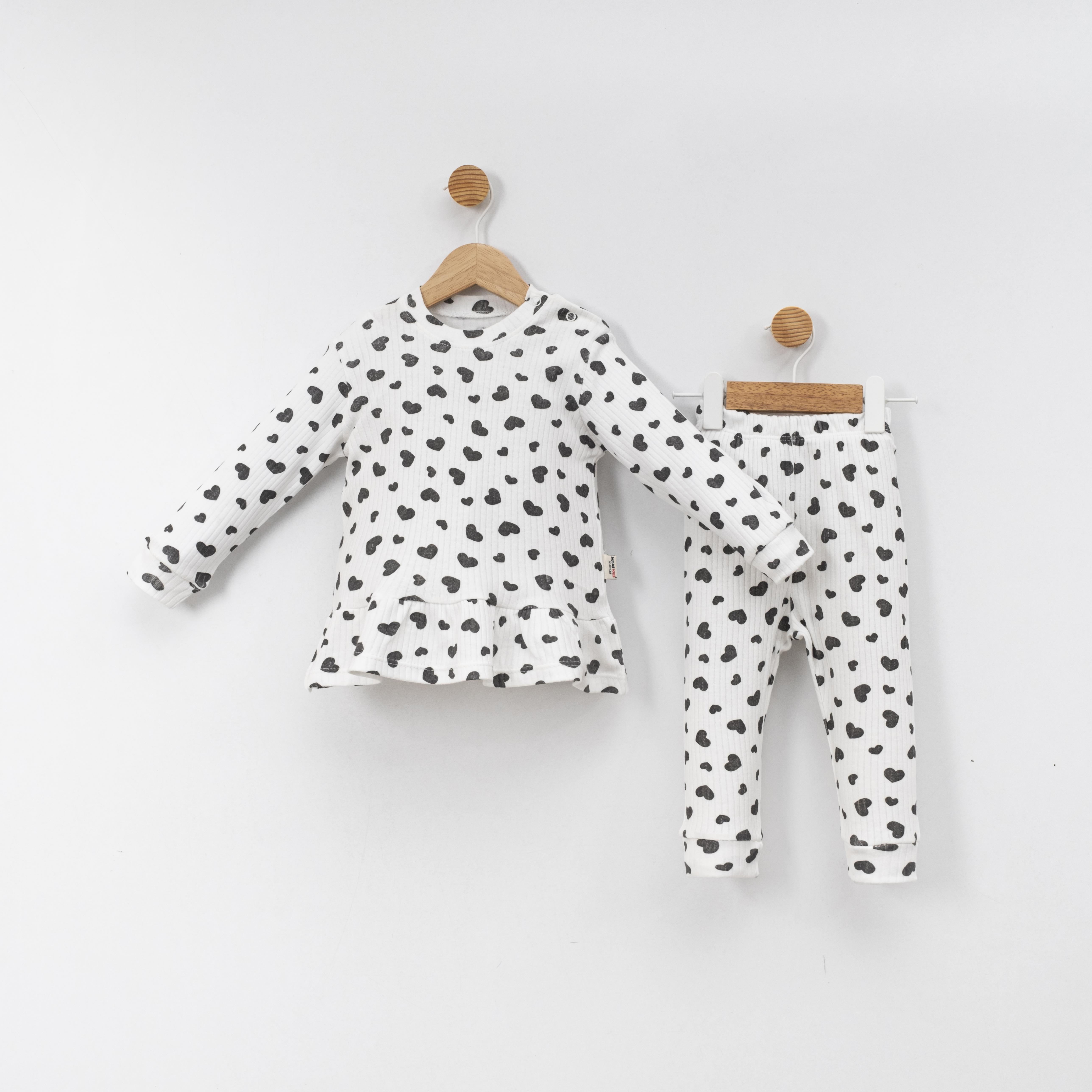 DOLAŞ KİDS KALP BASKILI PİJAMA TAKIMI 6-24 M