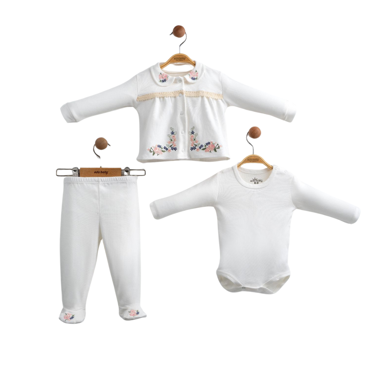 EDA BABY ÇİÇEKLİ 3 LÜ TAKIM