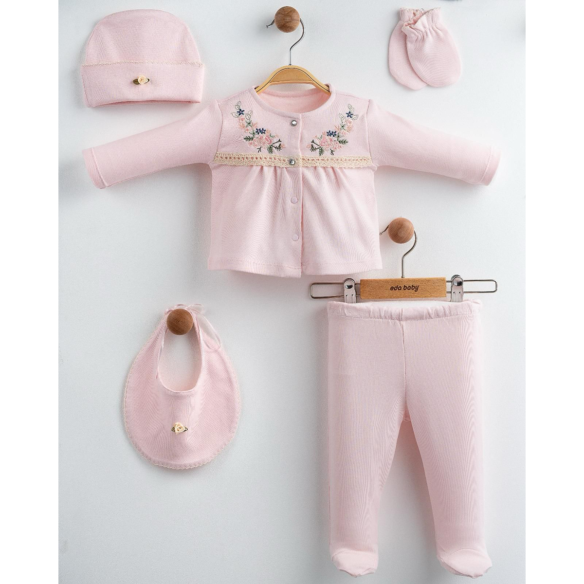 EDA BABY SIRALI ÇİÇEKLİ 5 Lİ SET 0-3 AY