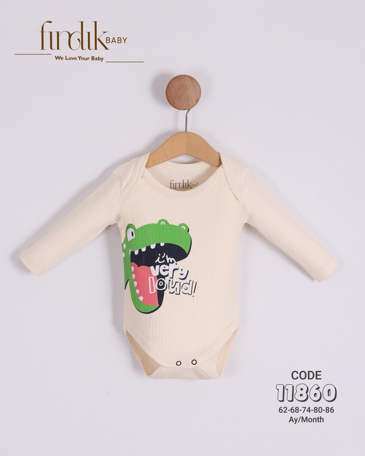 FINDIK BABY ERKEK BEBEK DİNAZOR  BASKILI BODY