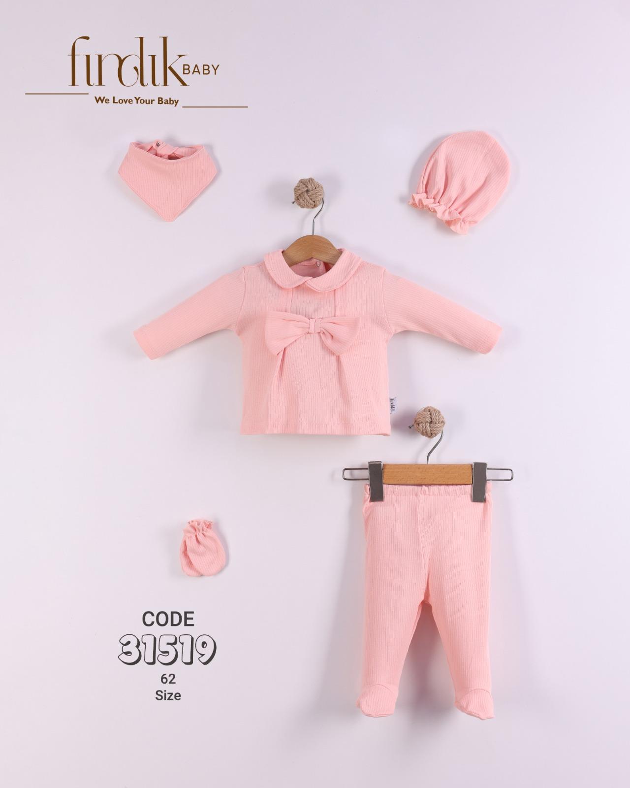 FINDIK BABY KIZ BEBEK KURDELA DETAYLI 5 Lİ SET