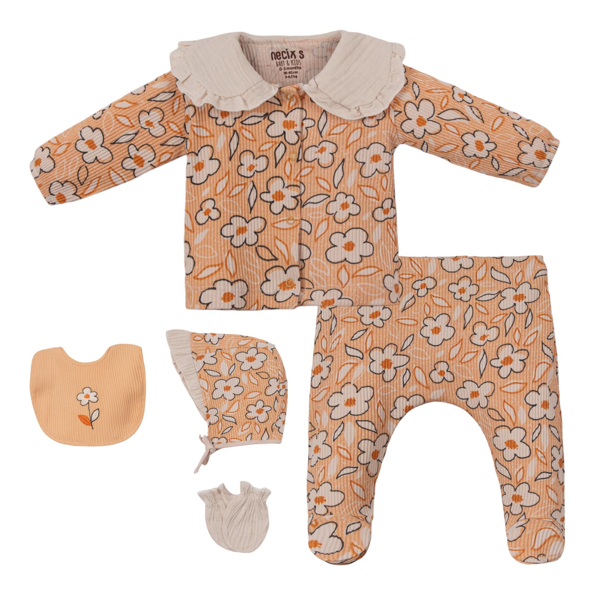 Hana Kız Bebek Hastane Çıkışı Beşli Set