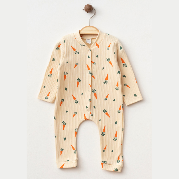 Havuç Baskılı  Bebek Tulum