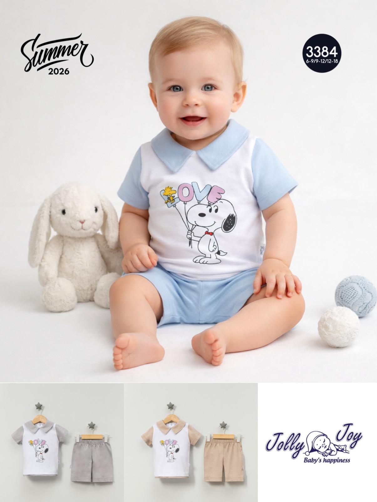 JOLLY JOY SİNOPY BASKILI ERKEK 2 Lİ TAKIM 6-18 AY