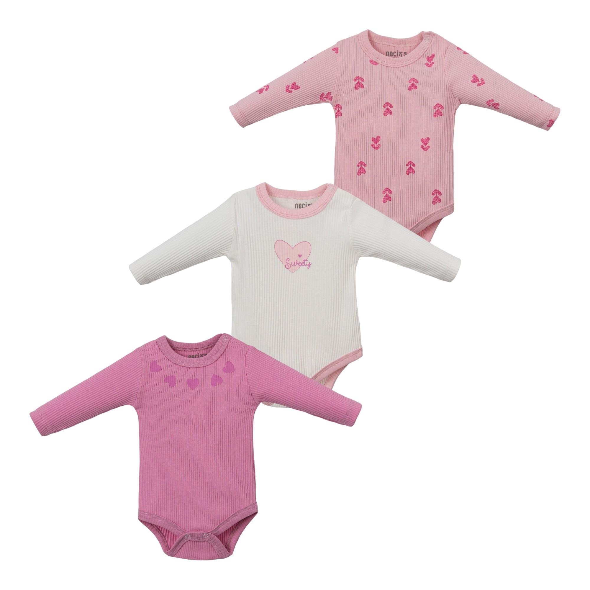 Kalp Temalı Kız Bebek Çıtçıtlı Body