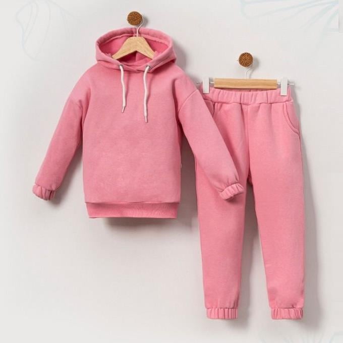 Kapüşonlu Sweatshirt Kız Çocuk İkili Takım