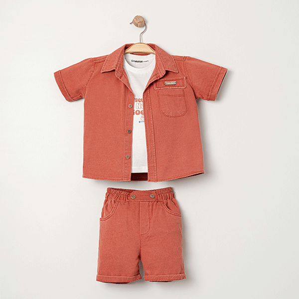 KARAVAN ERKEK BEBEK GÖMLEKLİ ŞORTLU 3 LÜ TAKIM 2-5 Y