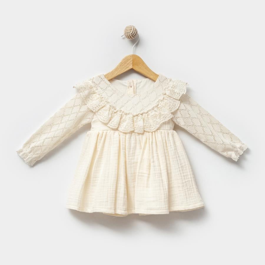 KARDELYA BEBE DANTELLİ KIZ BEBEK ELBİSE
