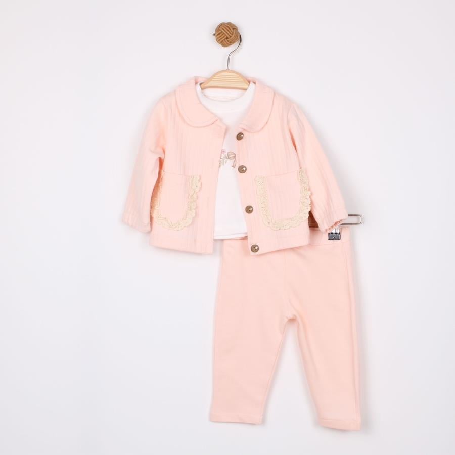 KARDELYA CEP DANTELLİ  KIZ BEBEK  3 LÜ TAKIM