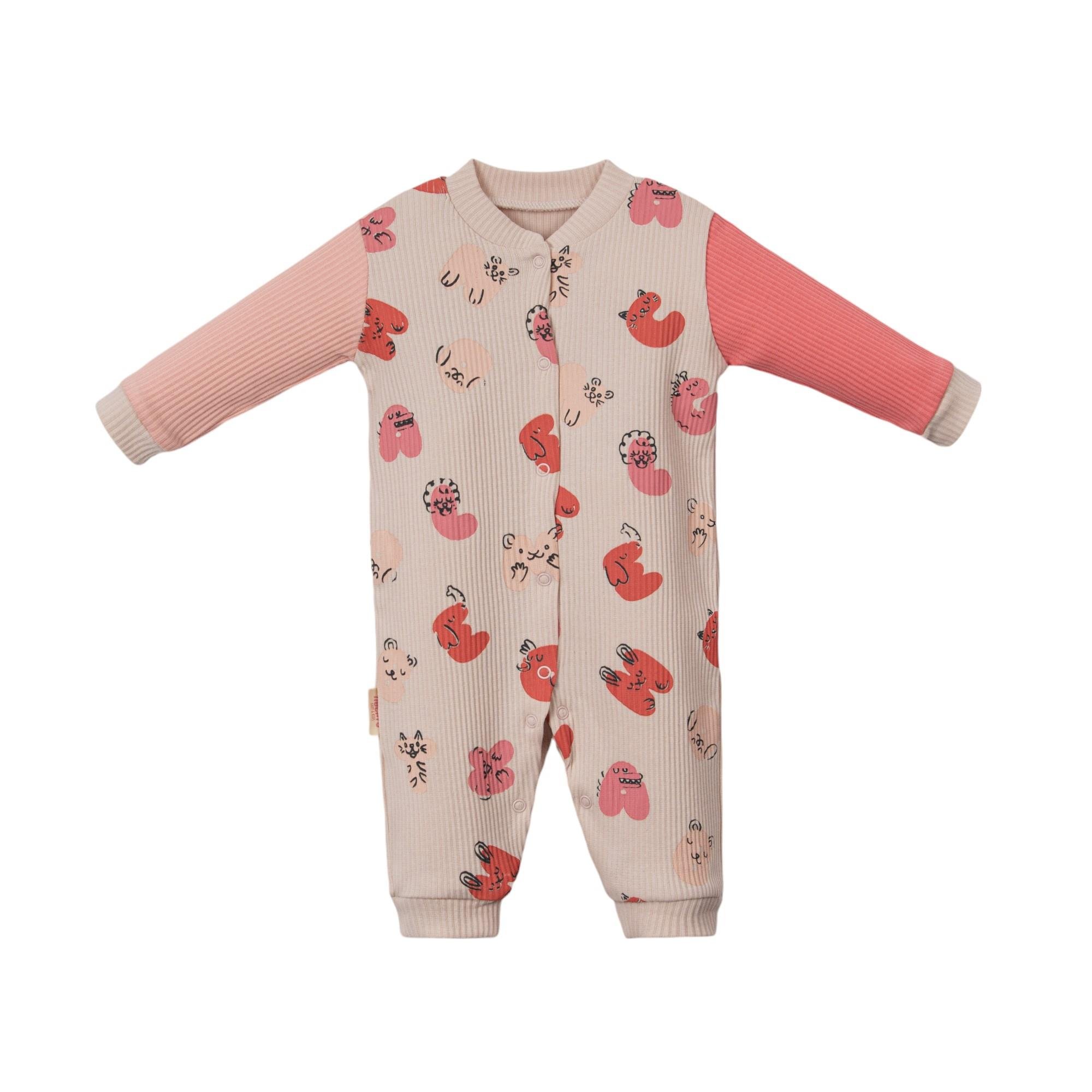 Letter Animal Figürlü Kız Bebek Tulum