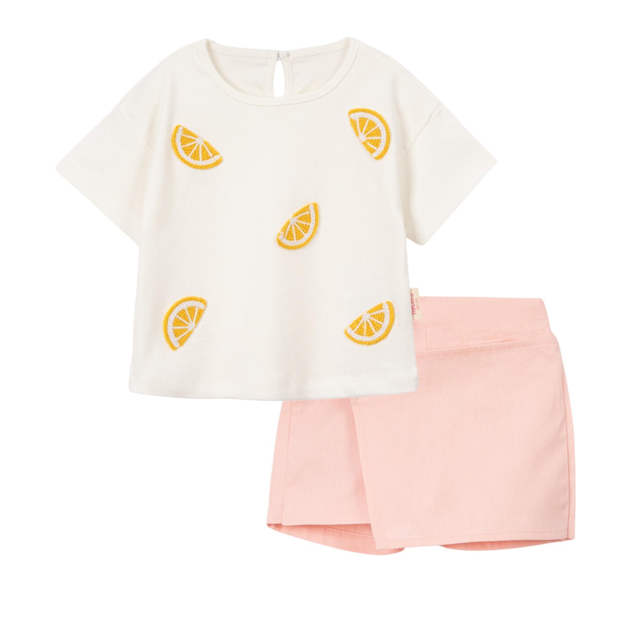Limon Şort Etekli Kız Bebek İkili Takım