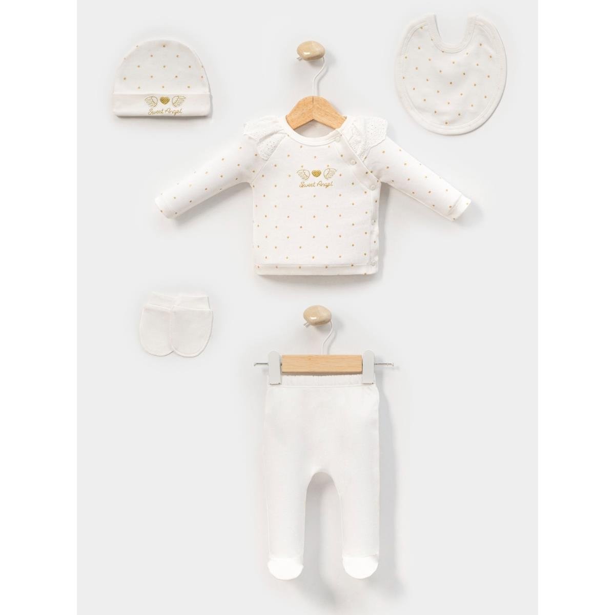 MİNİ CAYZEN ANGEL NAKIŞLI 5 Lİ HASTANE ÇIKIŞ SETİ