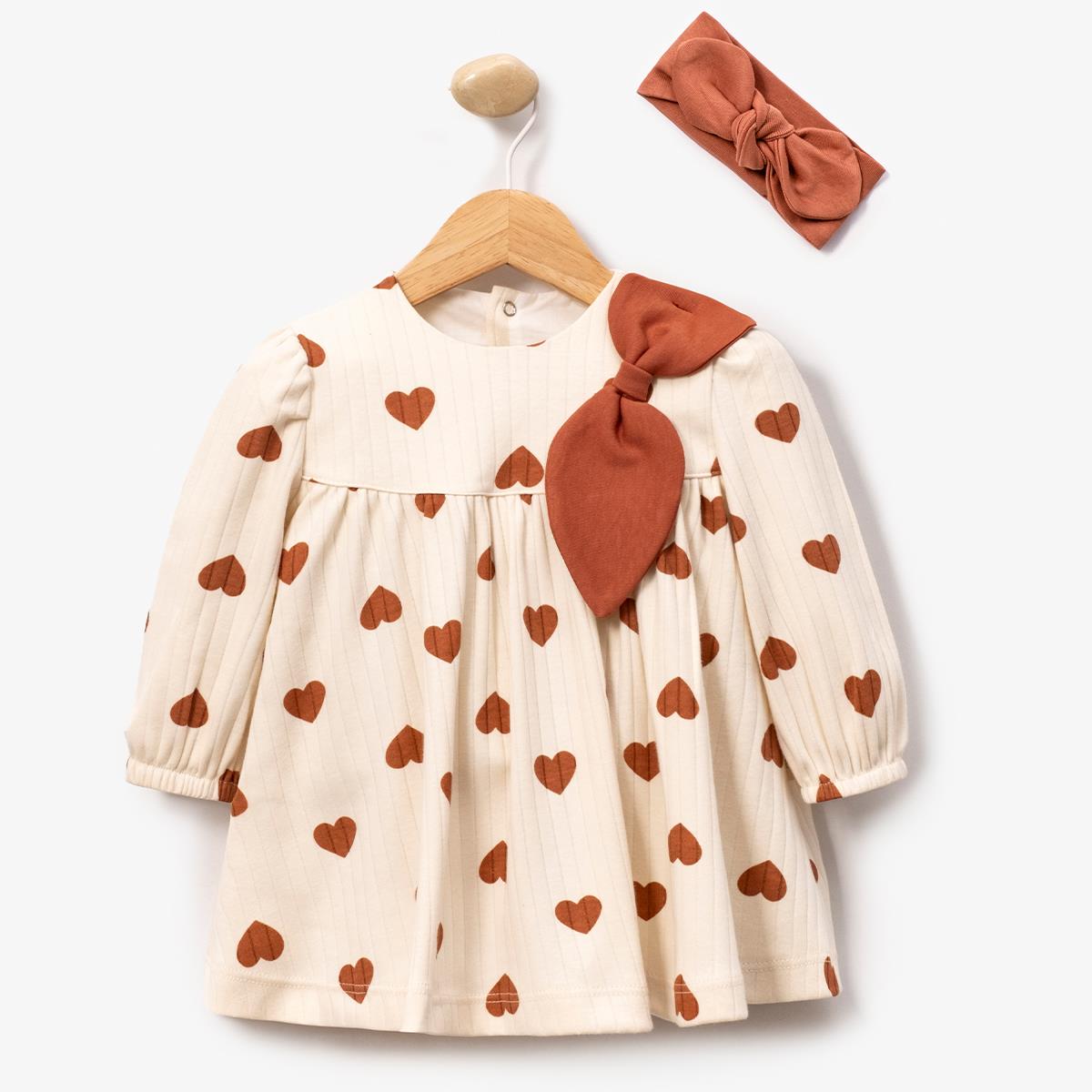 MİNİ CAYZEN BÜYÜK KALPLİ ELBİSE 6-18 AY