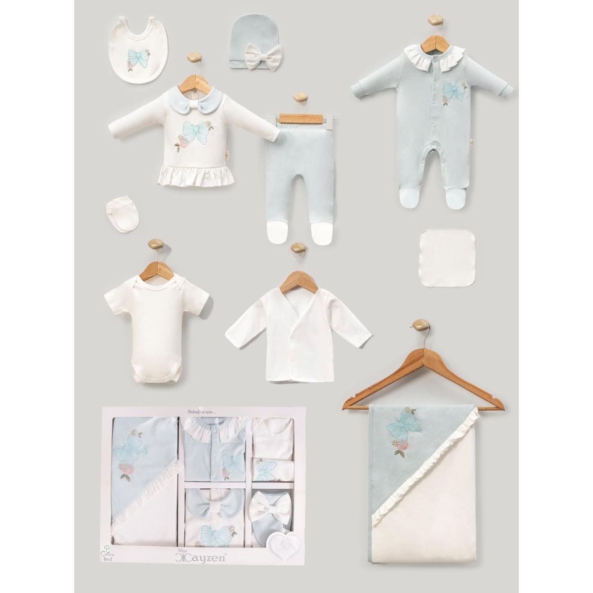 MİNİ CAYZEN KELEBEK NAKIŞLI KIZ BEBEK 10 LU SET