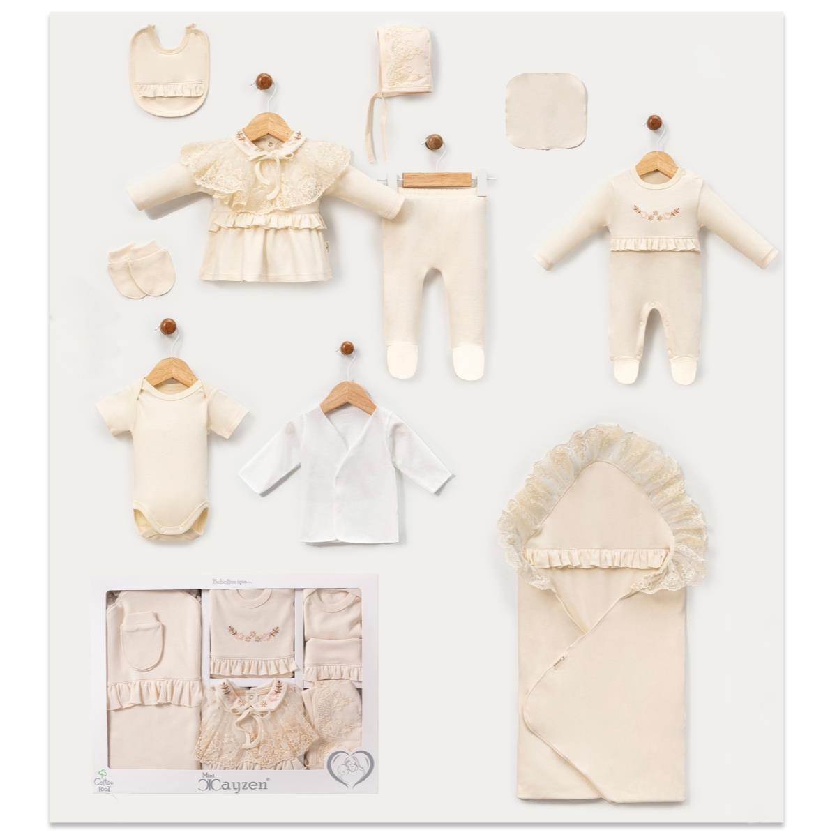 MİNİ CAYZEN MOBİL YAKALI DANTELLİ  KIZ BEBEK 10 LU SET
