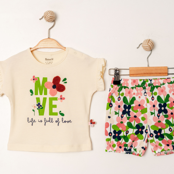 MİNİ WORLD FLOWERS ŞORTLU TAKIM  6-24 AY