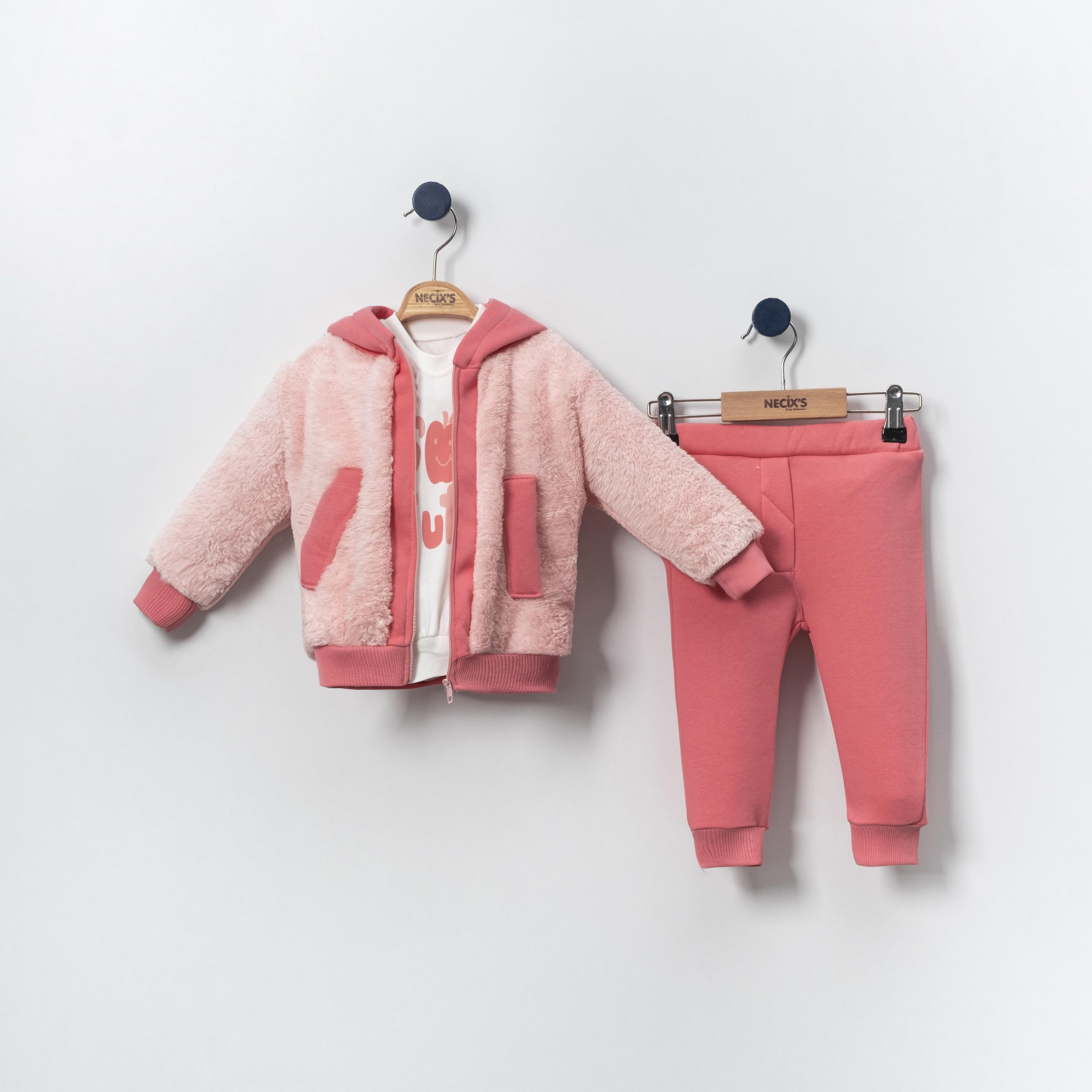 Necix's Avignon Kapşonlu Kız Bebek Üçlü Takım