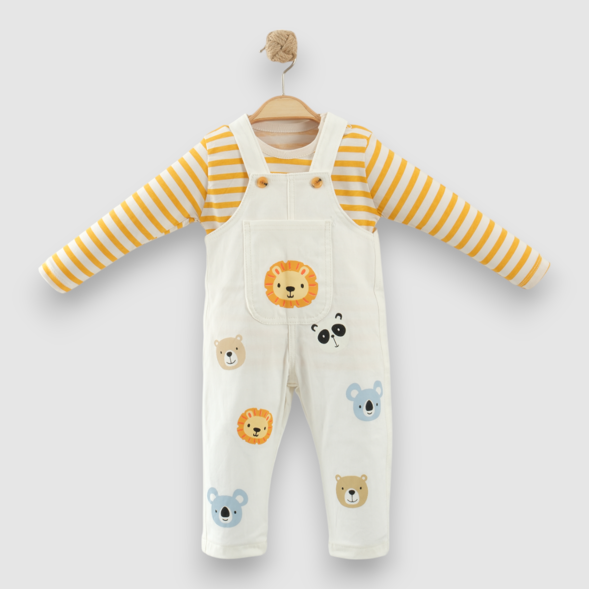 NECİXS ÇİZGİLİ HAYVAN FİGÜRLÜ ERKEK BEBEK SALPOET