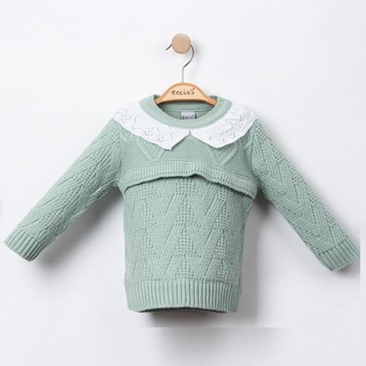 Necix's Dantel Yakalı Kız Çocuk Triko Kazak