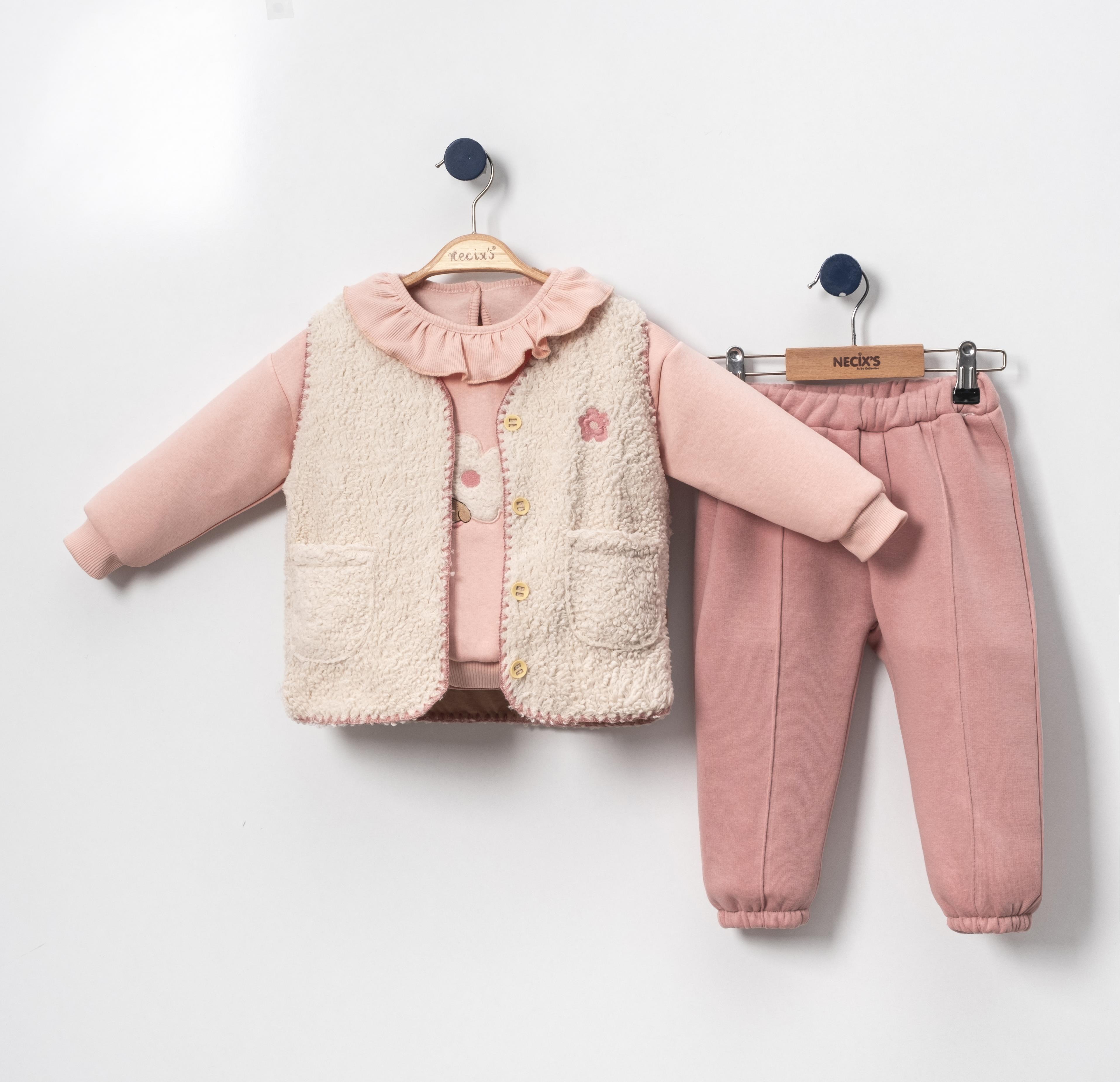Necix's Hanya Yelekli Kız Bebek Üçlü Takım