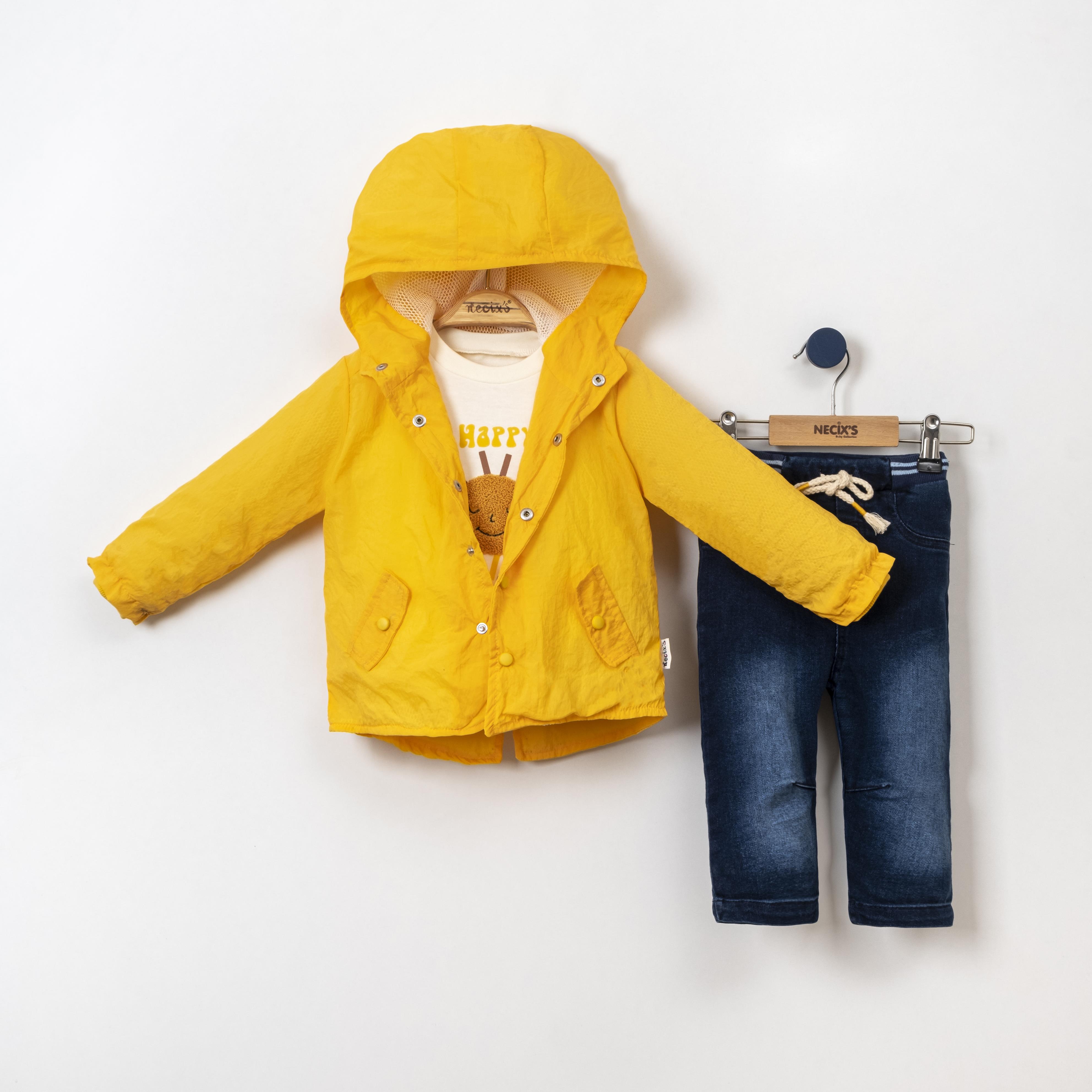 Necix's Happy Summer Days Yağmurluklu Erkek Bebek Üçlü Takım