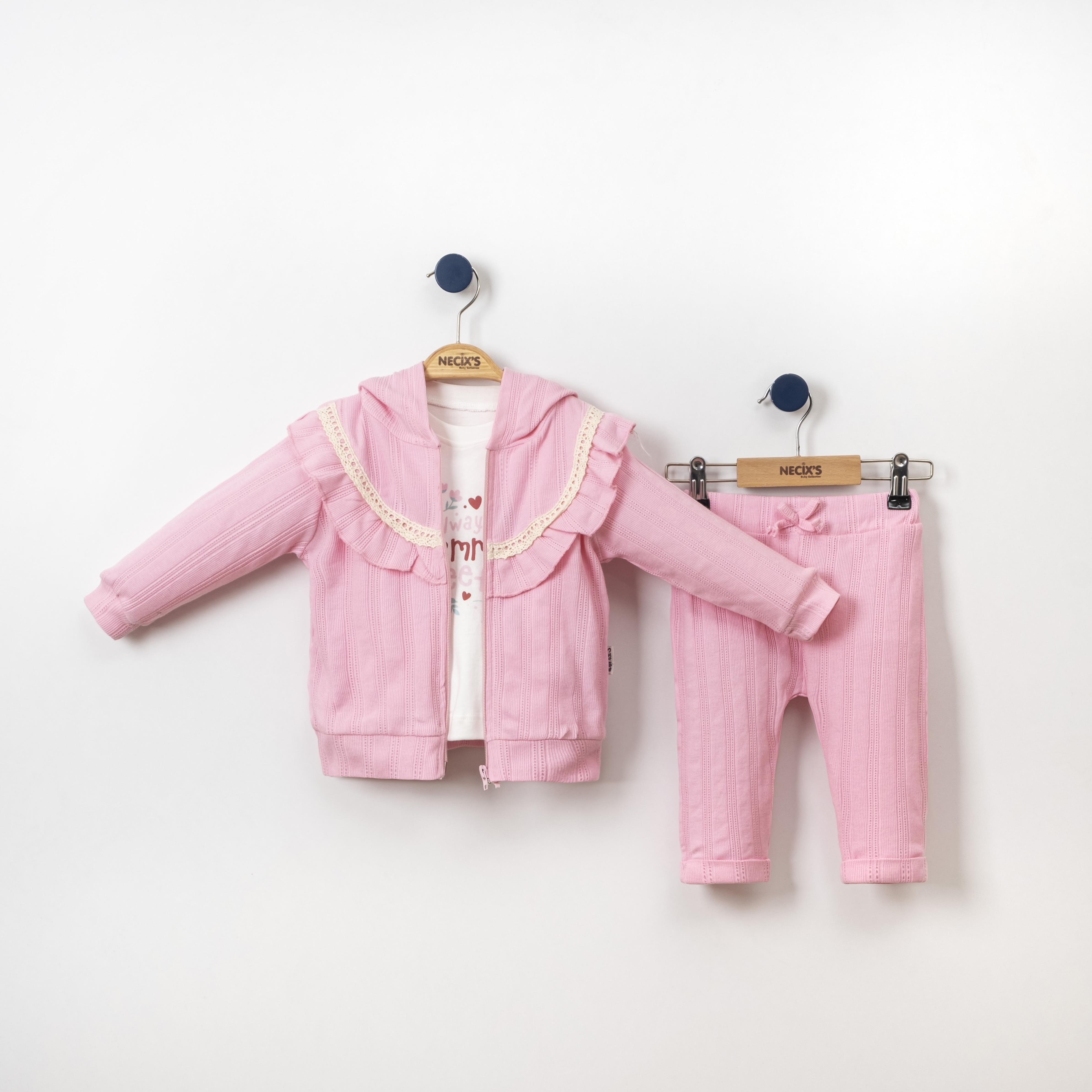 Necix's Kapüşonlu Kız Bebek Üçlü Takım