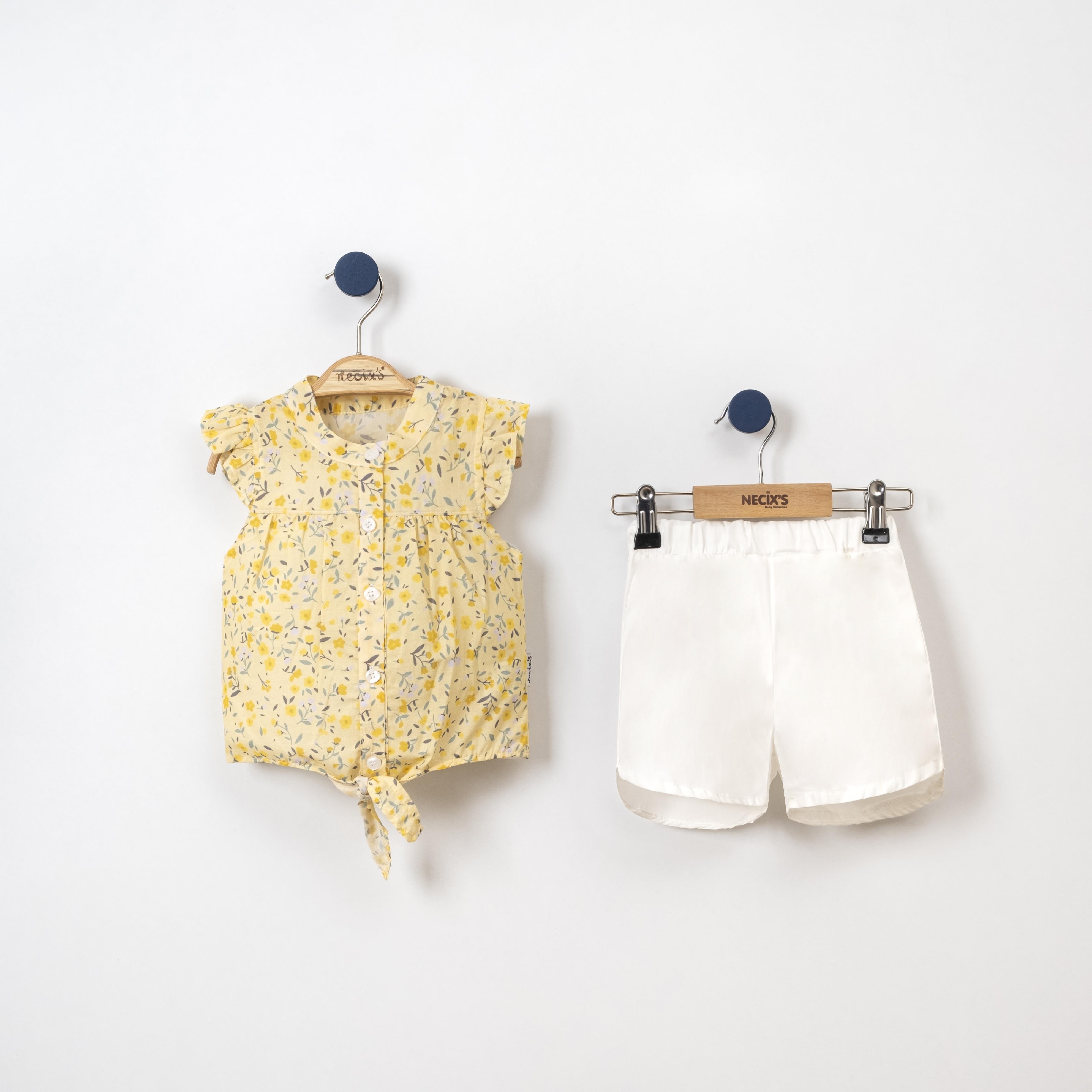 Necix's Limon Desen Gömlekli Kız Bebek İkili Takım