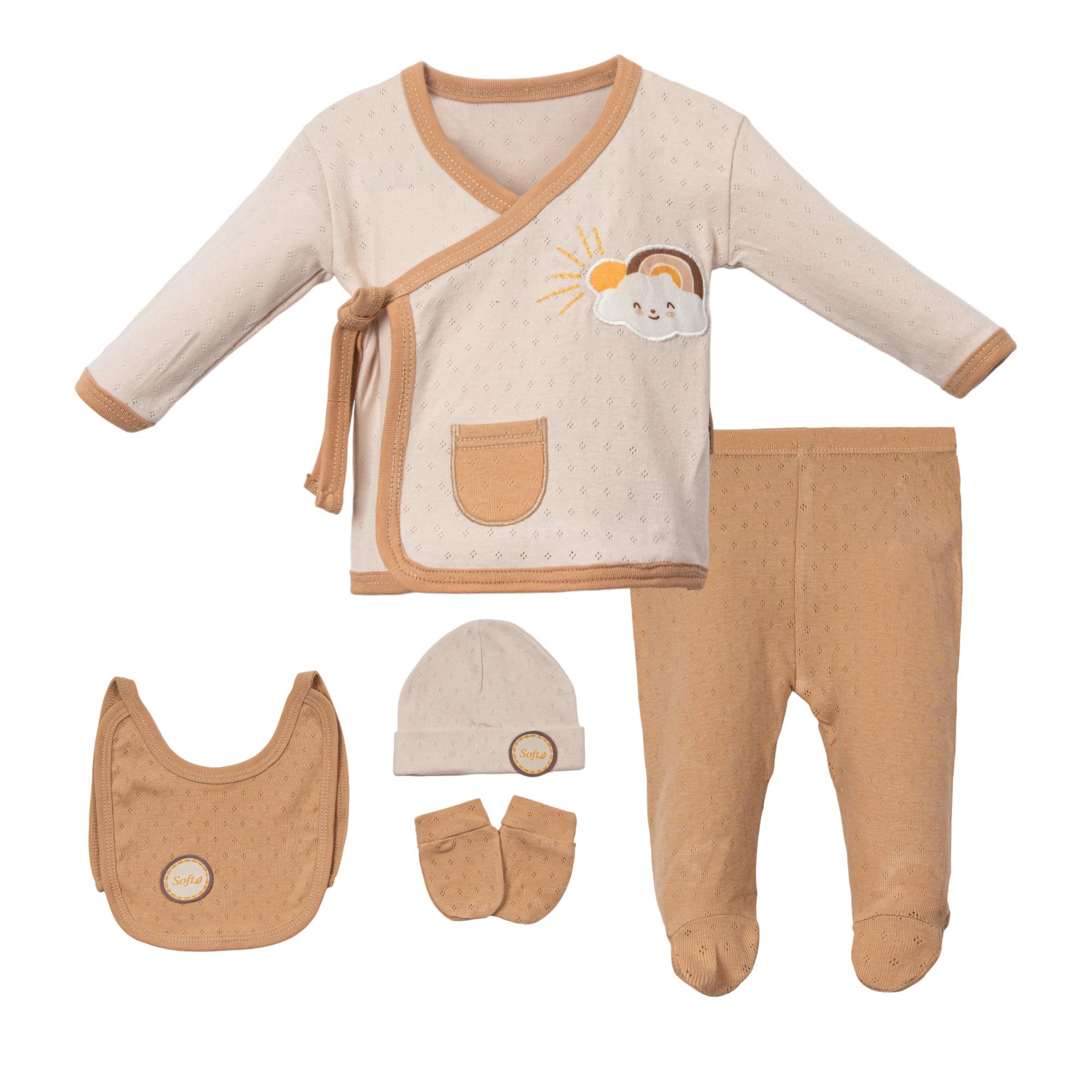 Necix's Melbourne Soft Erkek Bebek Hastane Çıkışı Beşli Set