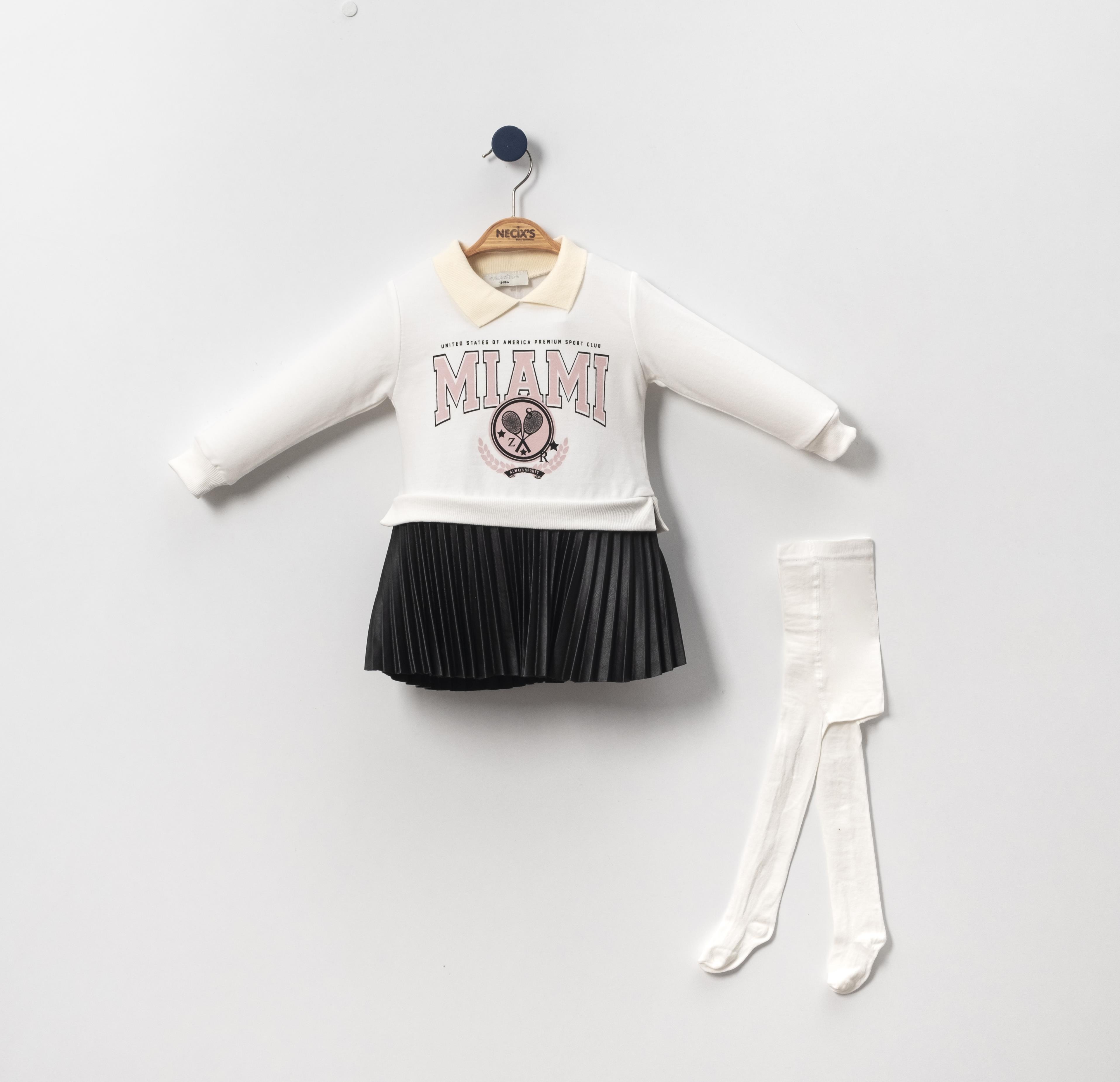 Necix's Miami  Kız Bebek Deri Sweat Elbise